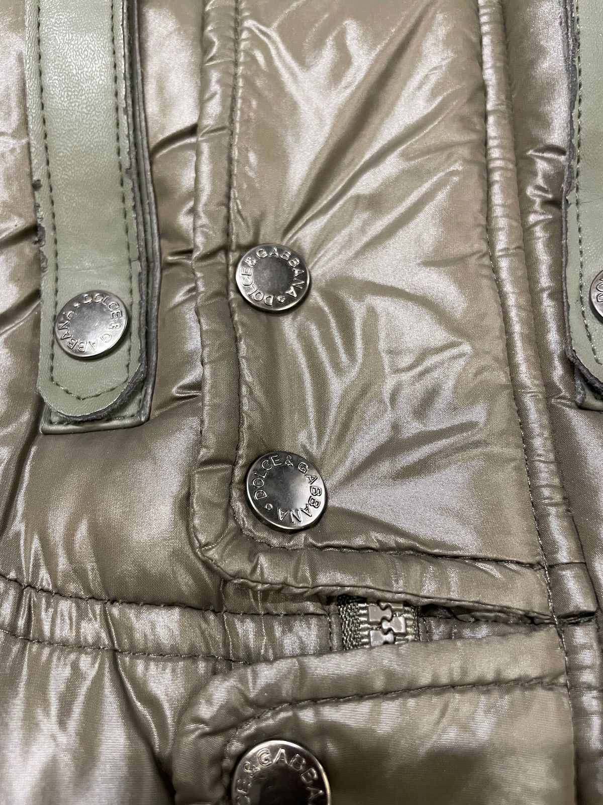 Dolce & Gabbana AW2003 Dolce & Gabbana Olive Military Puffer Jacket Size US XL / EU 56 / 4 - 8 Thumbnail