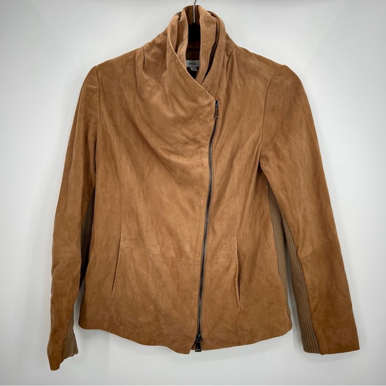 Vince Vince Goat Leather Zip Up Suede Jacket Motorcycle Biker L Size L / US 10 / IT 46 - 6 Thumbnail