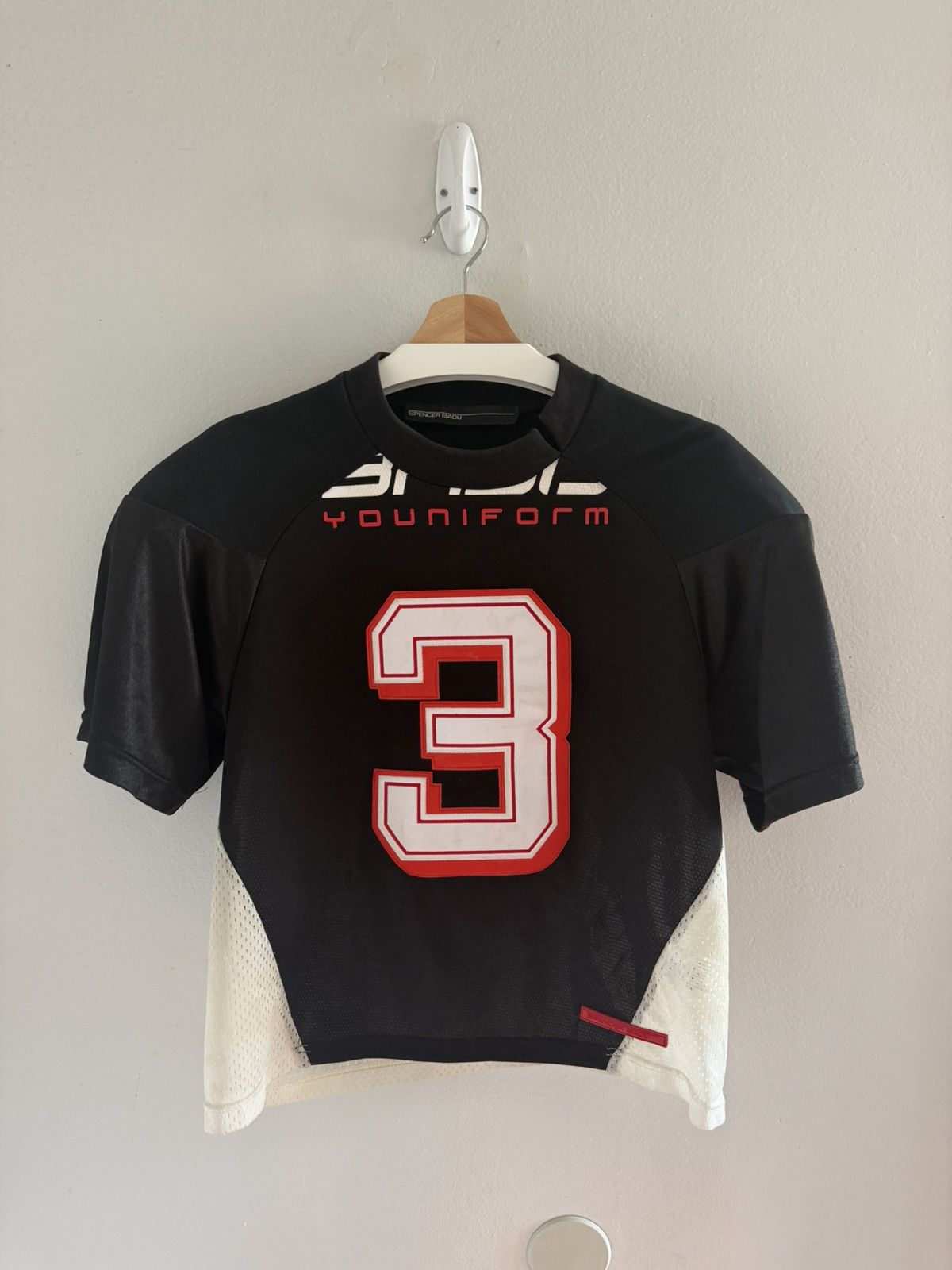 SPENCER BADU Spencer Badu OG Paneled Jersey Mesh Shoulder Pad Tee Shirt Size US S / EU 44-46 / 1 - 1 Thumbnail