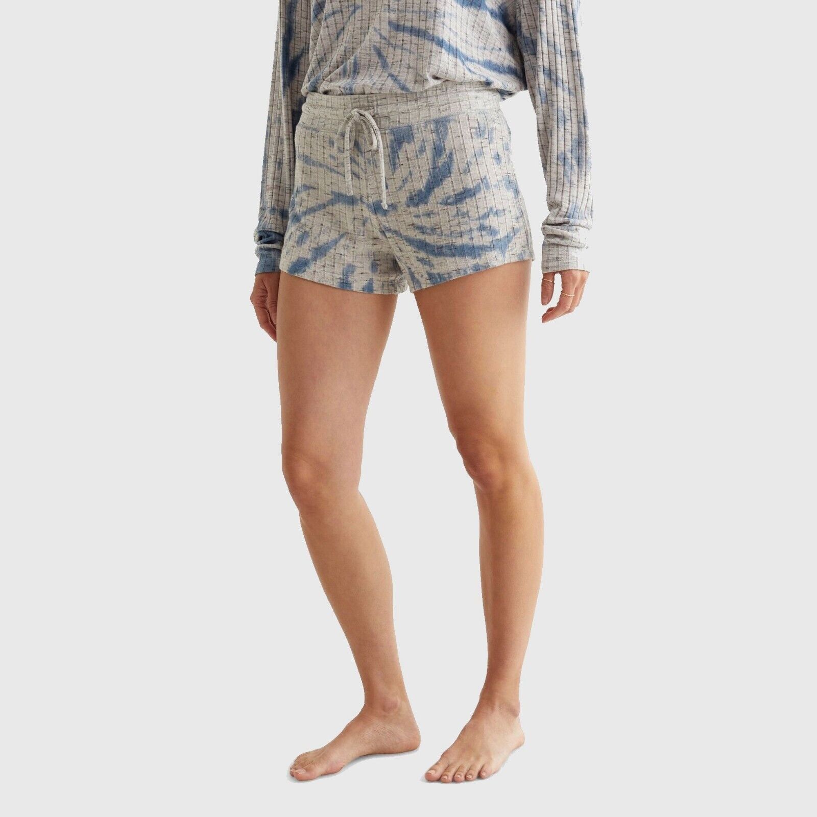 Lucky Brand Lucky Brand Women Navy Tie Dye Drawstring Shorts Size L Size 34" / US 12 / IT 48 - 3 Thumbnail