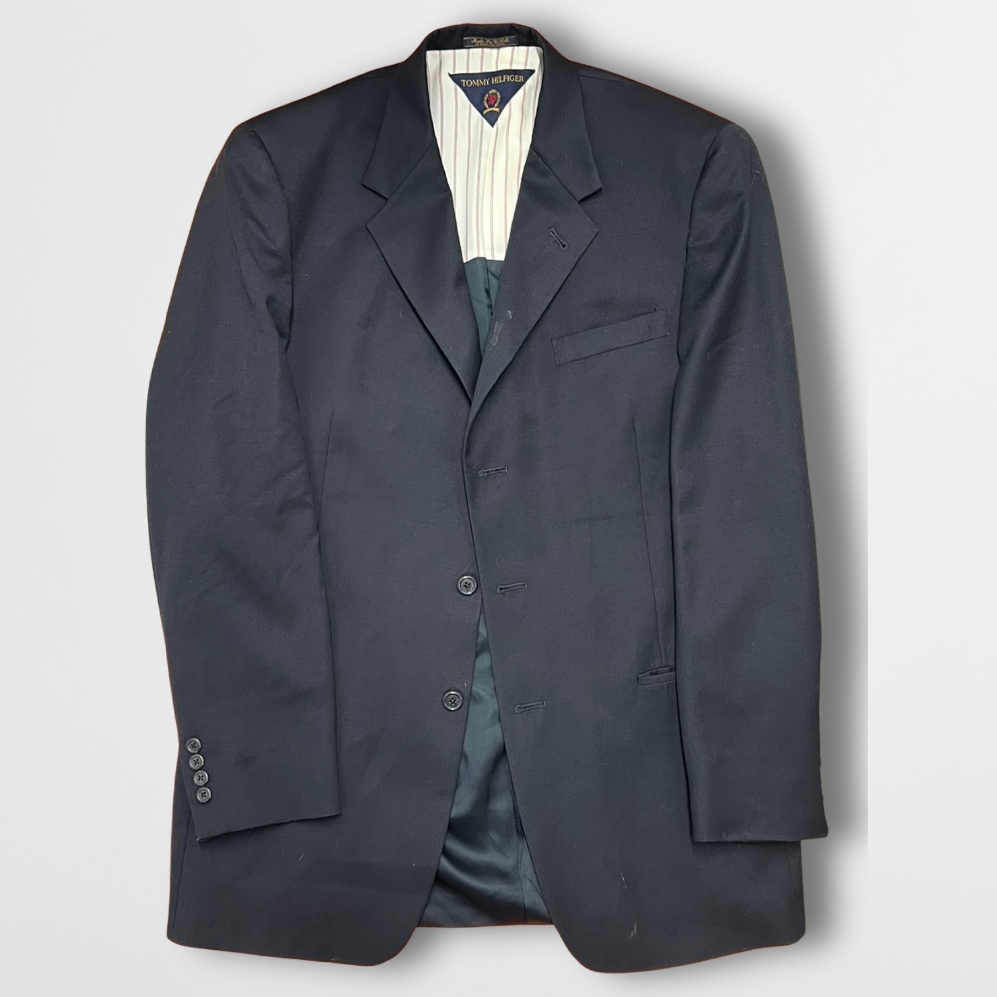 Tommy Hilfiger Tommy Hilfiger 3-Button Black Blazer – Classic Formal Suit J Size 40R - 2 Thumbnail