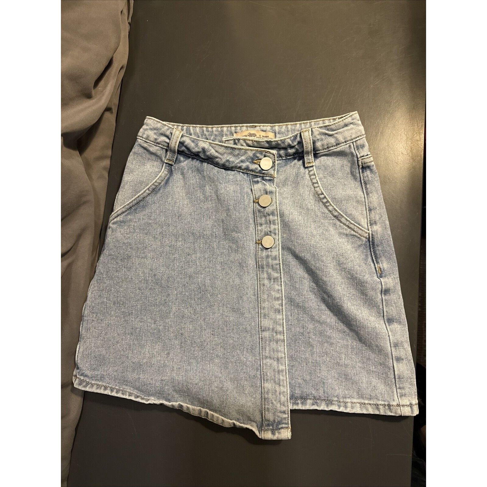 Other Tonlion Asian Mini Skirt Womens Blue Denim Jean A Line Pocke Size 27" / US 4 / IT 40 - 1 Thumbnail