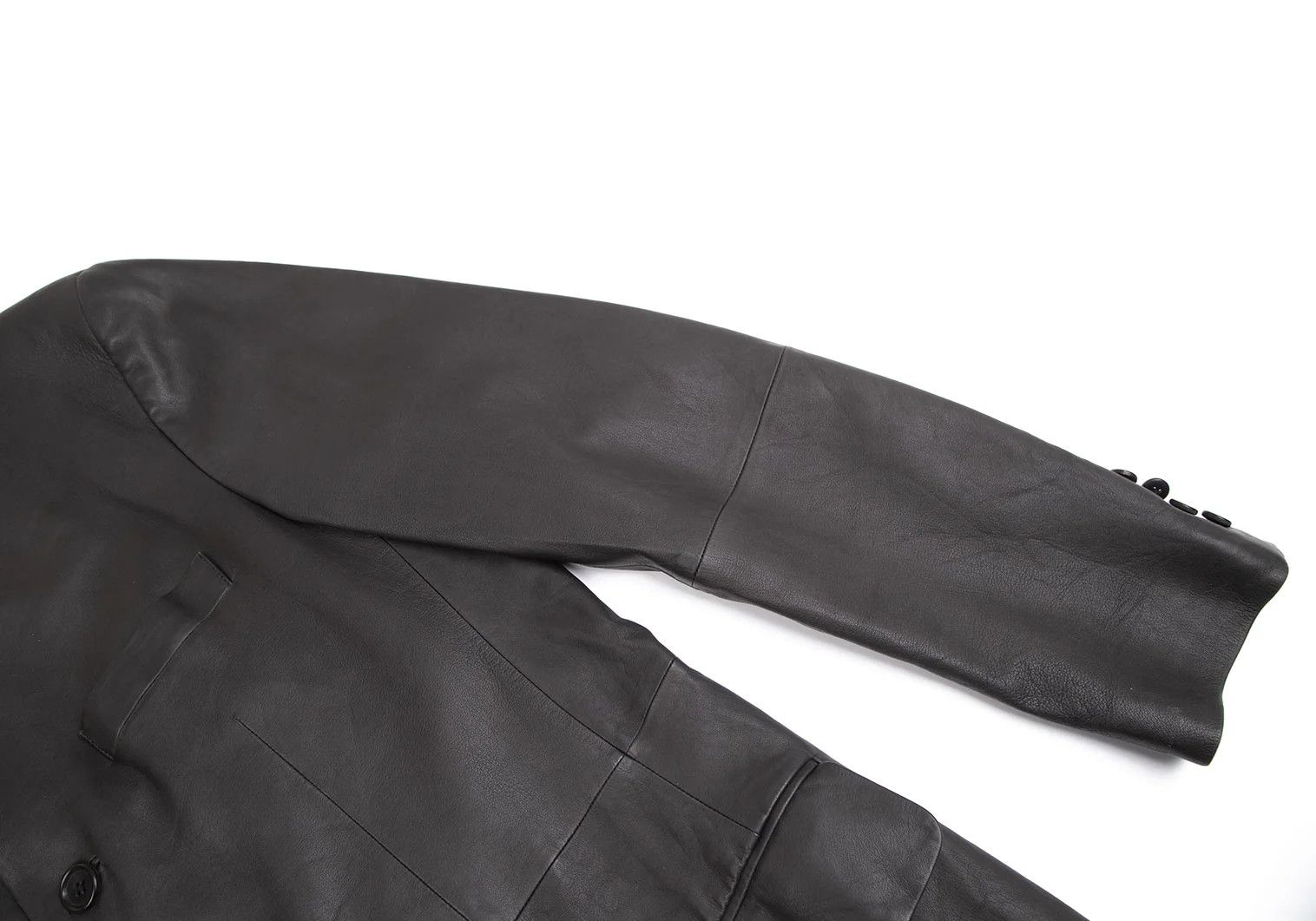 Issey Miyake Lamb Leather Band Collar Jacket in Black Size 4 Size US XL / EU 56 / 4 - 7 Thumbnail