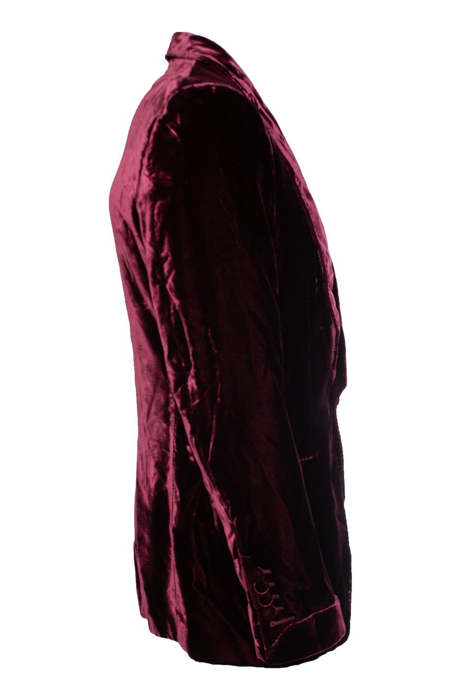 Tom Ford Tom Ford, Velvet shelton blazer in burgundy Size 50R - 4 Thumbnail