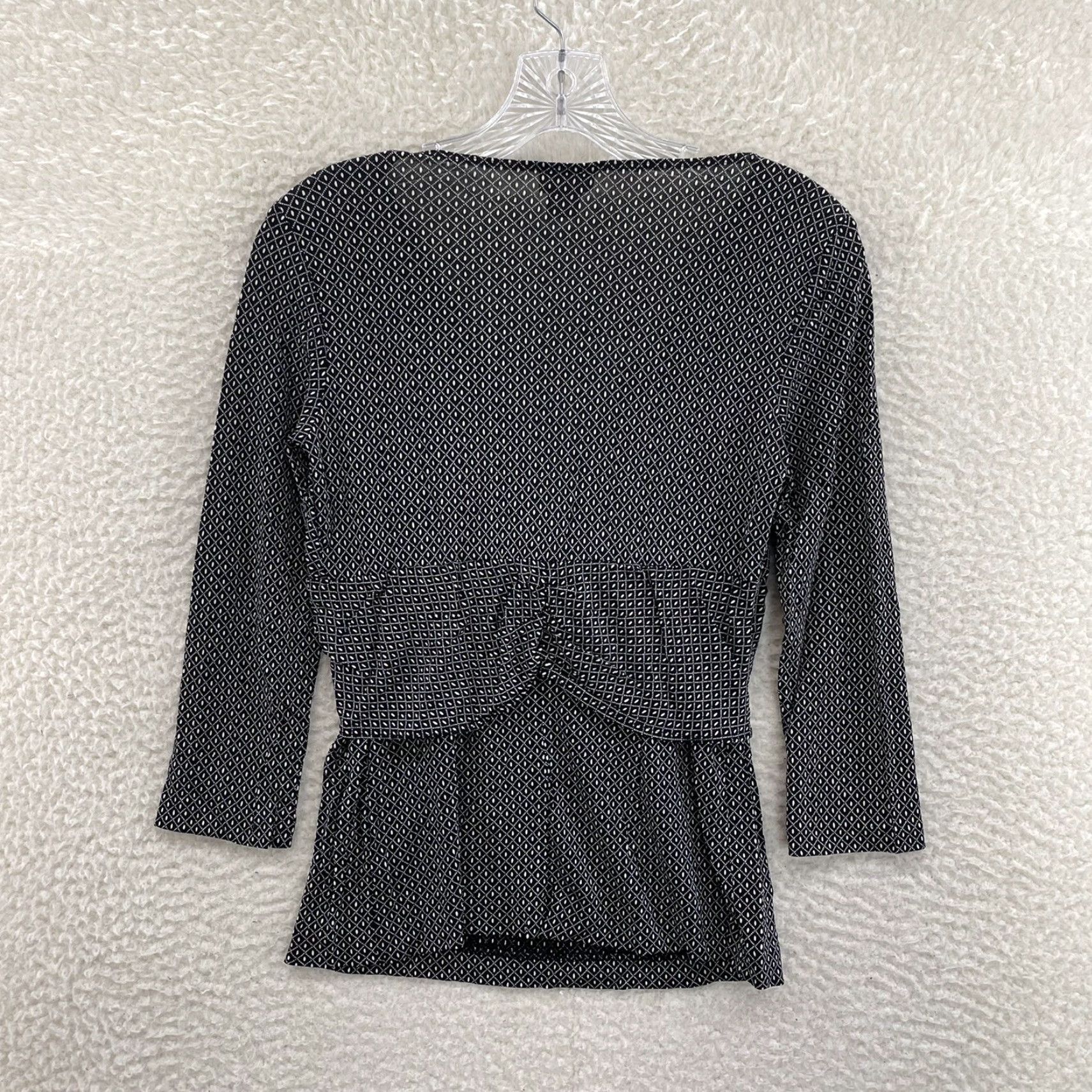 Vintage Mimi Maternity Top Shirt Maternity Black V-Neck 3/4 Sleeve Stretch Twist Pattern Womens M Size M / US 6-8 / IT 42-44 - 2 Thumbnail
