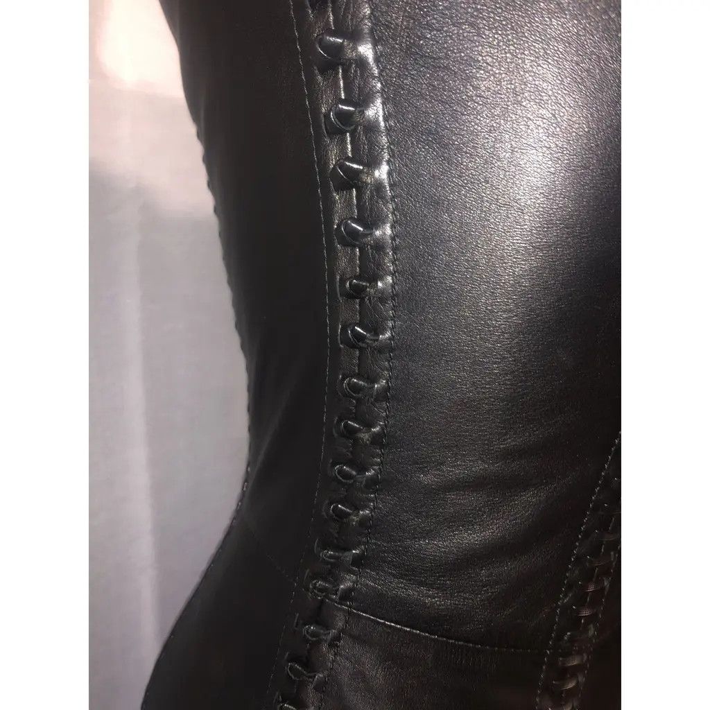 Alexander McQueen Buttery Leather Embellished Dress Size XS / US 0-2 / IT 36-38 - 16 Thumbnail