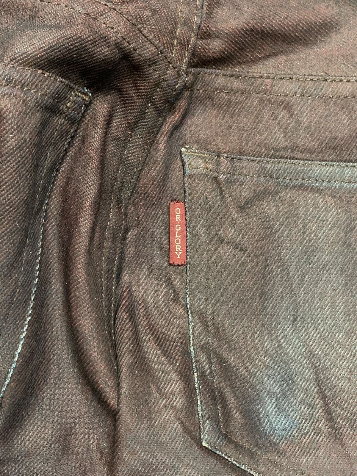 Or Glory Vintage Japanese Or Glory Waxed Leather Style Flared Jeans Size US 28 / EU 44 - 9 Thumbnail
