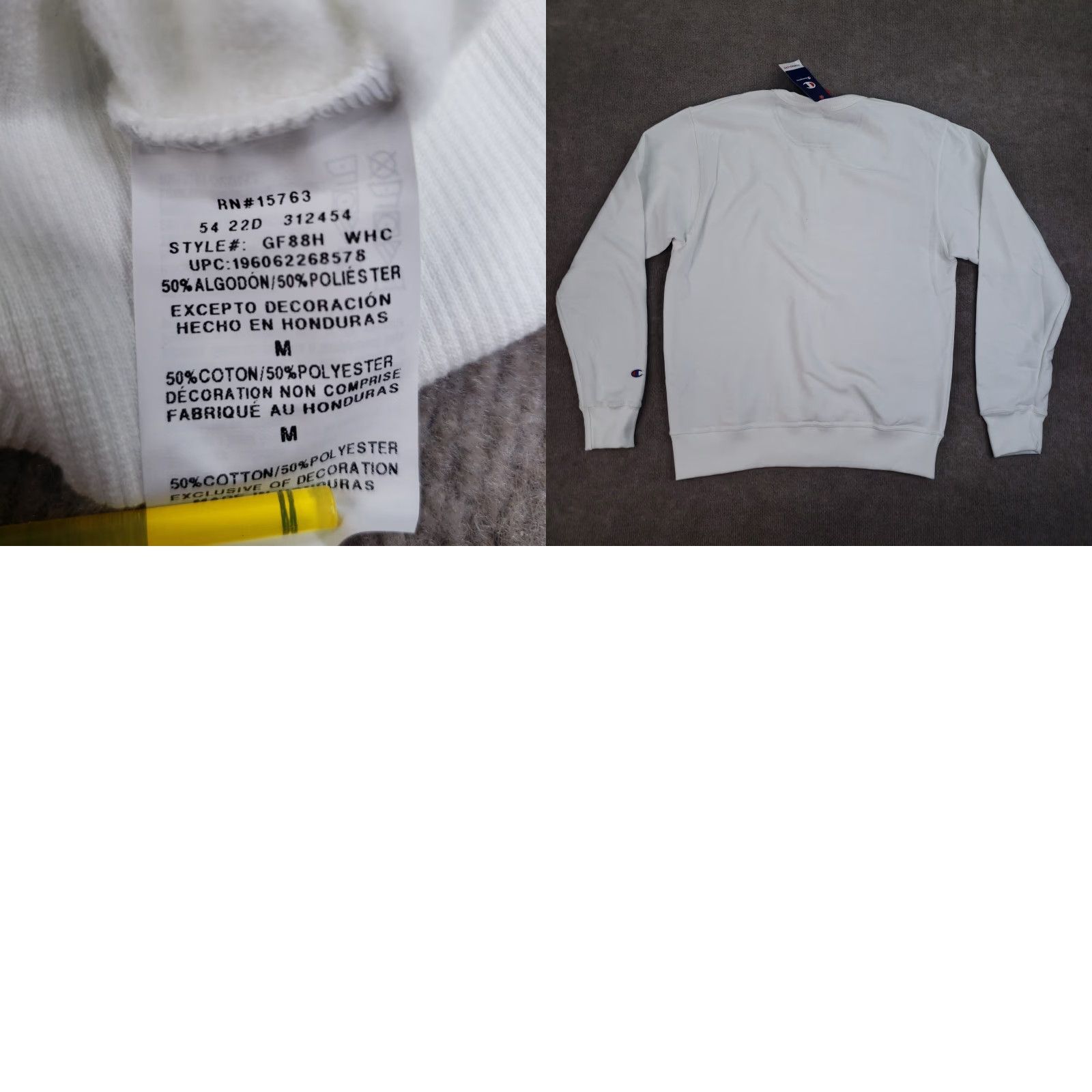 Champion Champion Sweatshirt Men Medium White Crew Neck Long Sleeve Casual Paint Splatter Size US M / EU 48-50 / 2 - 8 Thumbnail