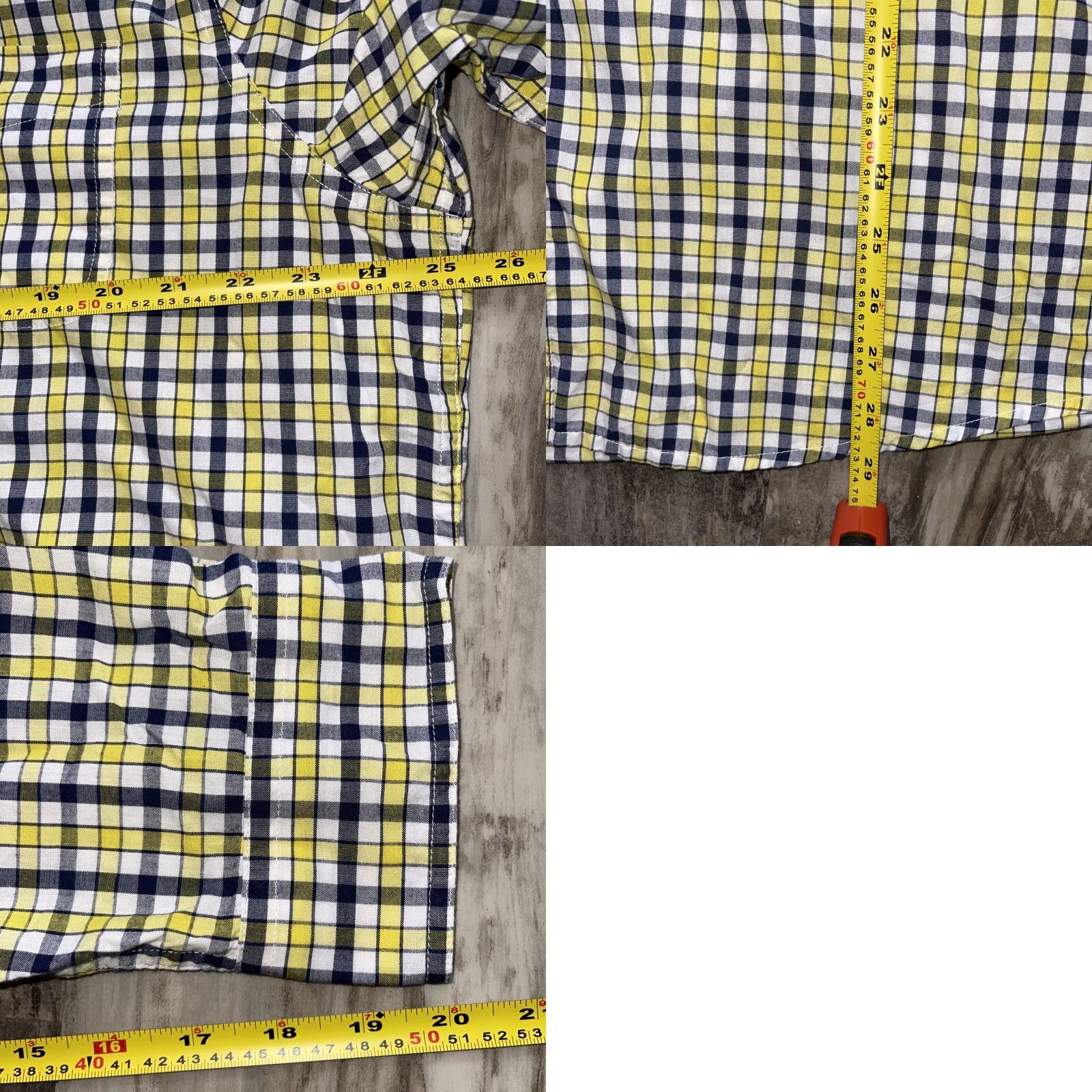Chaps CHAPS Shirt Men XL Plaid Button-Down Easy Care Yellow Blue Long Sleeve Preppy Size US XL / EU 56 / 4 - 8 Thumbnail