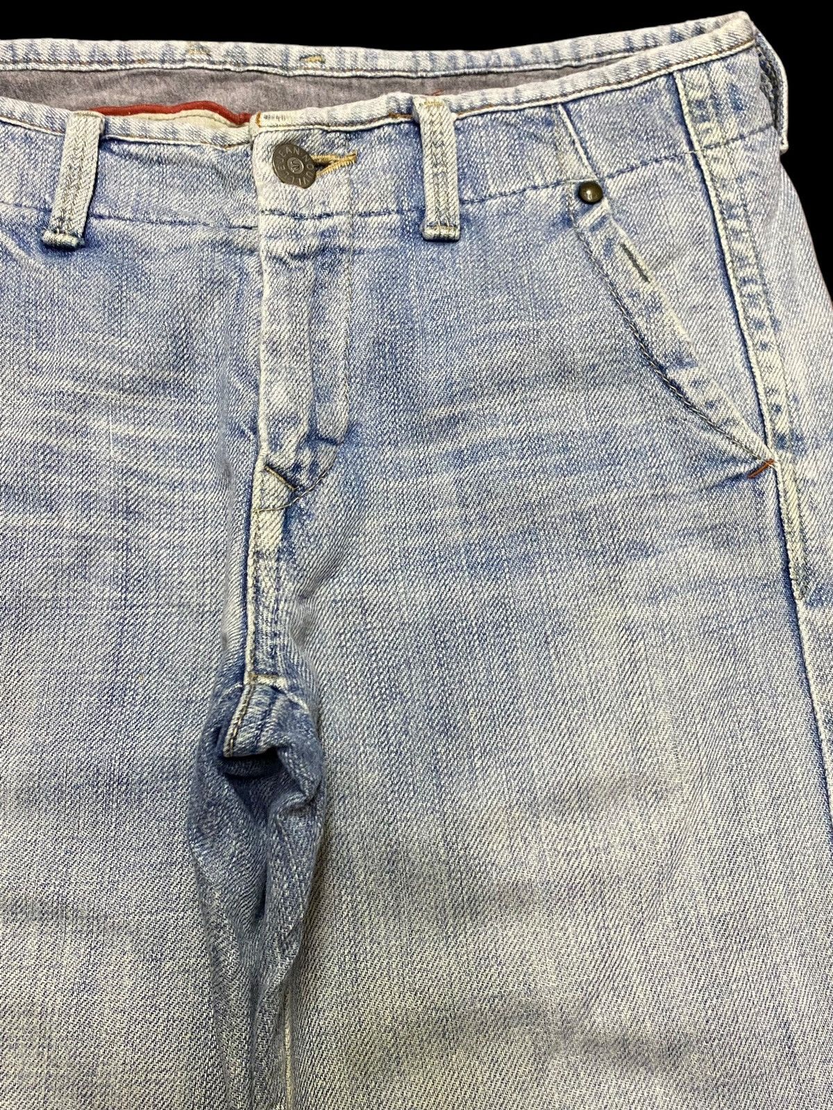 Japanese Brand Vintage Nouvelle Aggressive Woman Faded Flare Jeans Size 28" / US 6 / IT 42 - 8 Thumbnail