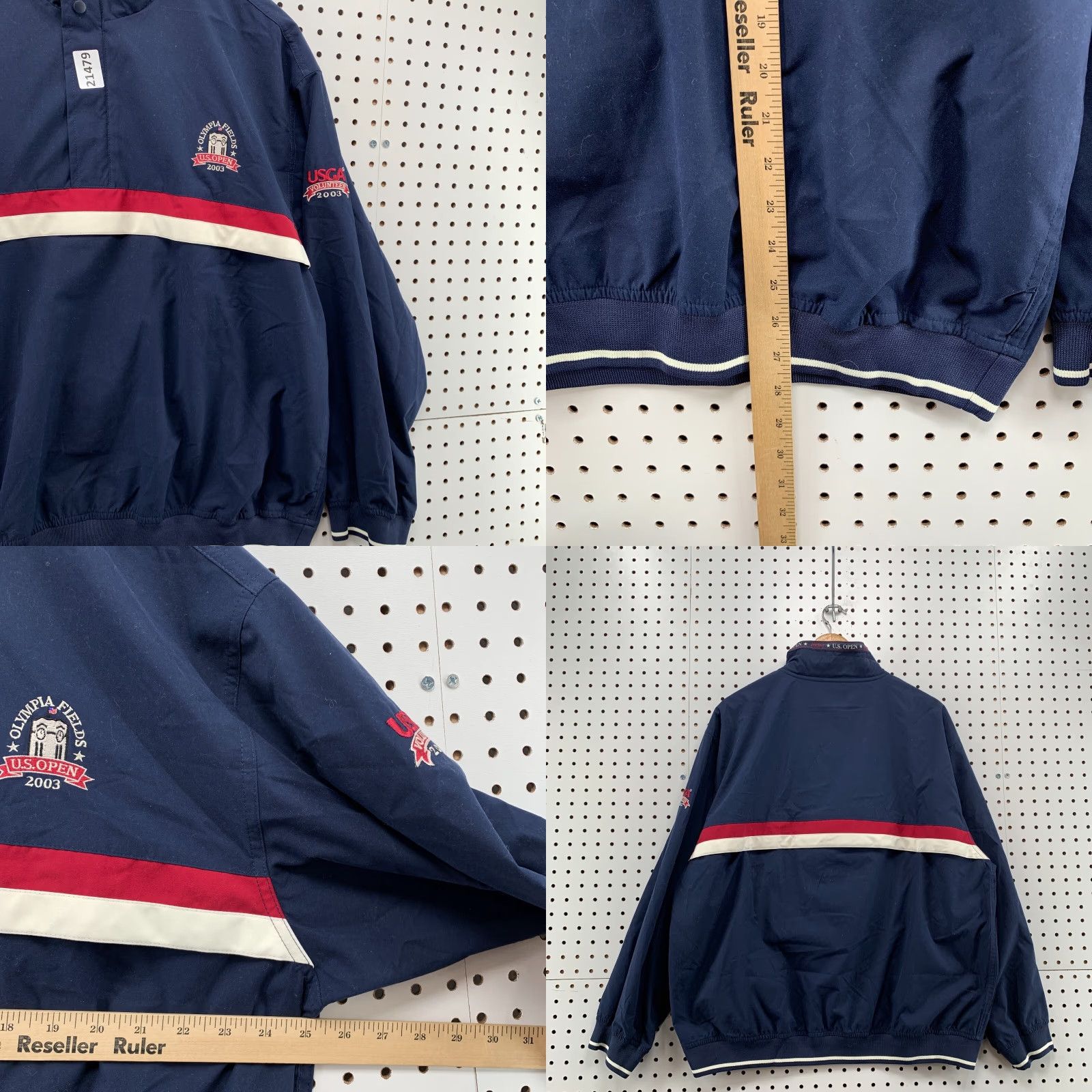Vintage VINTAGE US OPEN Windbreaker Pullover Jacket Womens XL Blue Outdoor Sports Windbreaker Olympic Fields 2003 Ashworth Jacket Womens XL Blue Size XL / US 12-14 / IT 48-50 - 9 Thumbnail