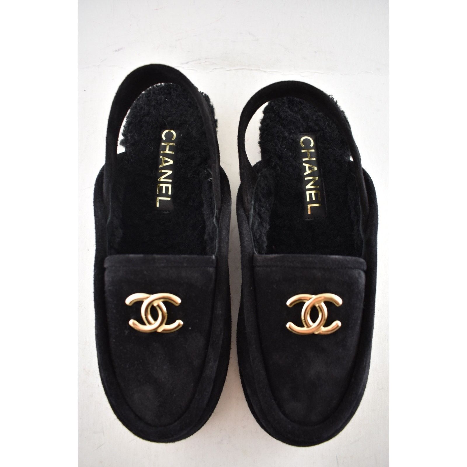 Chanel Shearling CC Moccasin Ballet Slingback Loafer Flat 36.5 Size US 6.5 / IT 36.5 - 11 Thumbnail
