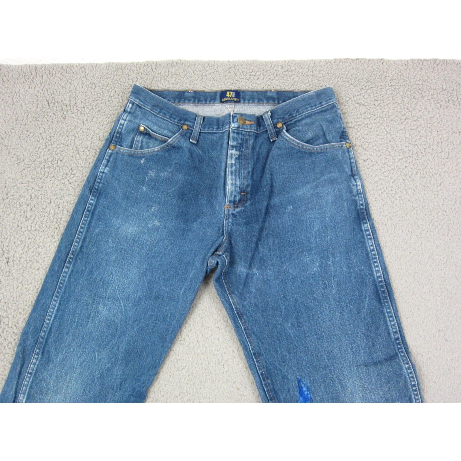 Wrangler VINTAGE Wrangler Jeans Mens 33x32 Blue Cowboy Straight Regular Fit 47MWZPW 5-Pocket Denim Cotton Zip Accessory Logo Zipper 90s Cowboy Theme Size US 33 - 2 Thumbnail