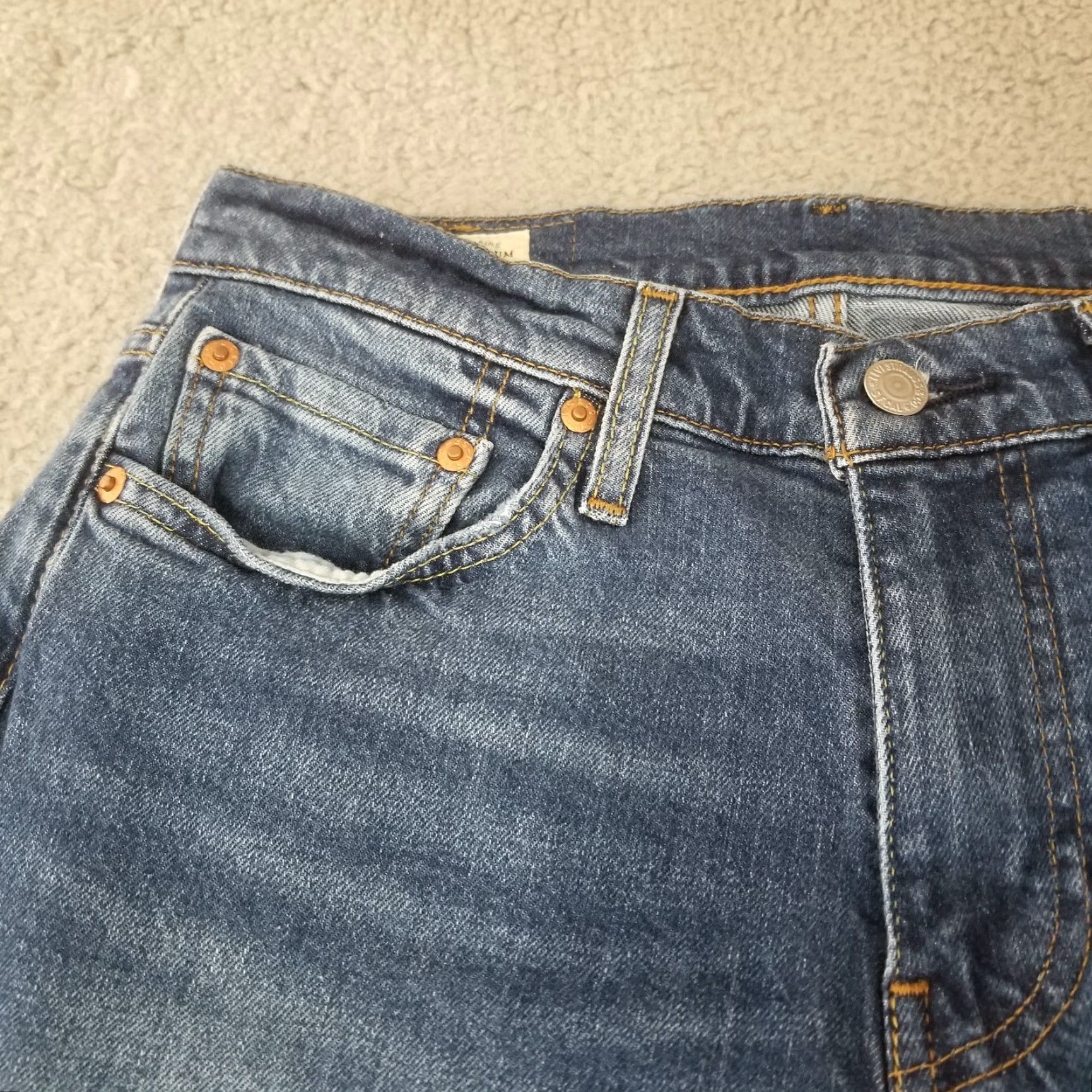 Levi's Levi's 512 Jeans Mens 29x30 Blue Straight Leg Cotton Premium Denim Stretch Regular 5-Pocket Design Belt Loops Zipper Button Size US 29 - 4 Thumbnail