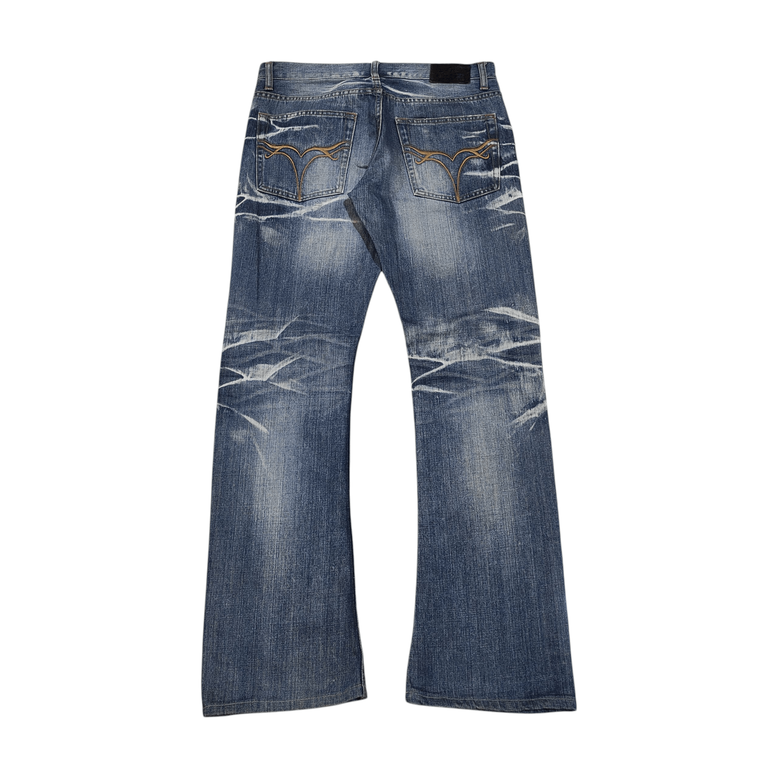 JACKROSE Jackrose Distressed Flare Denim – 2000s Vkei Size US 31 - 2 Thumbnail