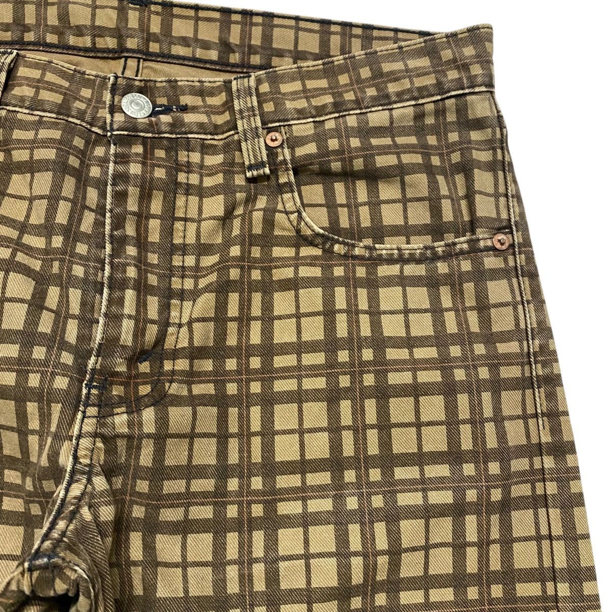 Levi's Vintage Levis 505 Brown Checkered Jeans Size US 32 / EU 48 - 5 Thumbnail