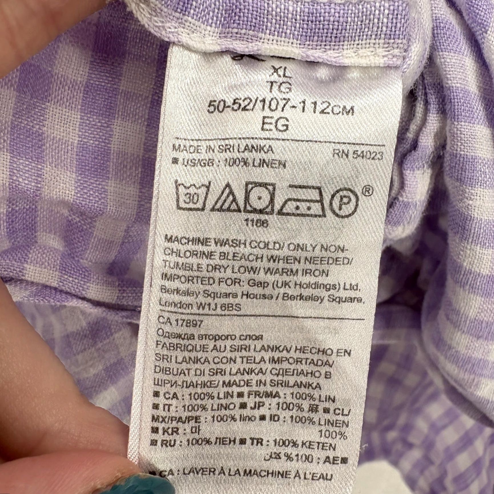 Banana Republic Banana Republic Shirt Mens XL Purple Check Short Sleeve Button Up Camden Linen Size US XL / EU 56 / 4 - 4 Thumbnail