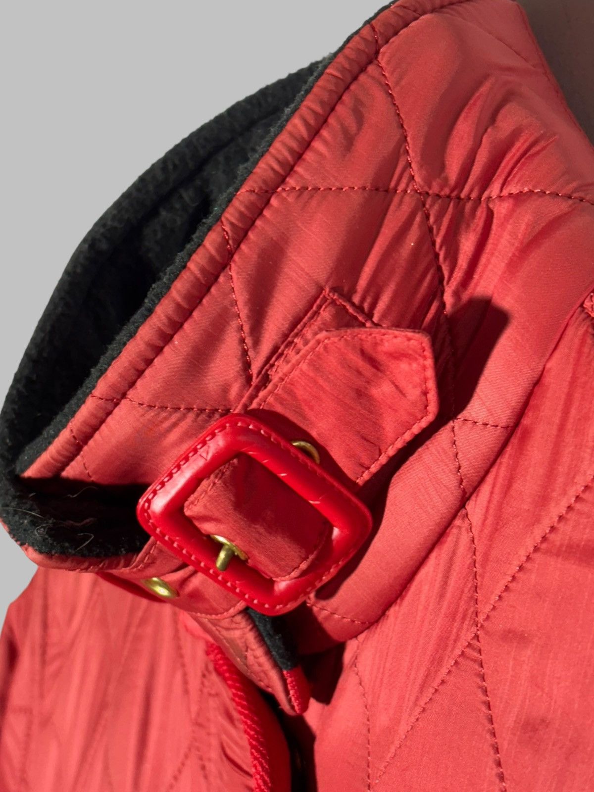 Barbour 🔥 BARBOUR INTERNATIONAL BELTED QUILTED JACKET MOTO HOT RED Size M / US 6-8 / IT 42-44 - 12 Thumbnail