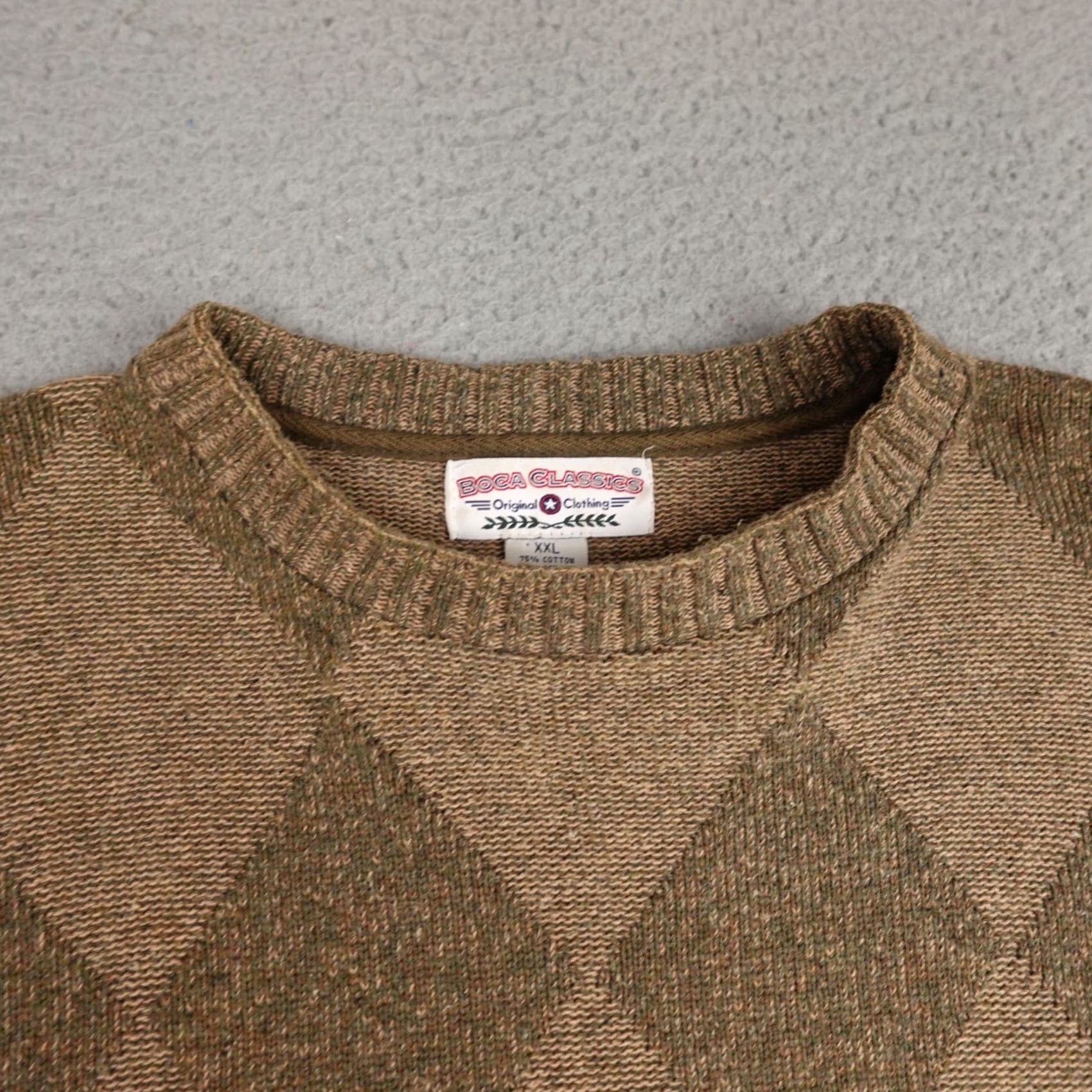 Vintage VINTAGE Boca Classics Sweater Mens 2XL Green Crewneck Argyle Knit Pullover 90s Size US XXL / EU 58 / 5 - 4 Thumbnail