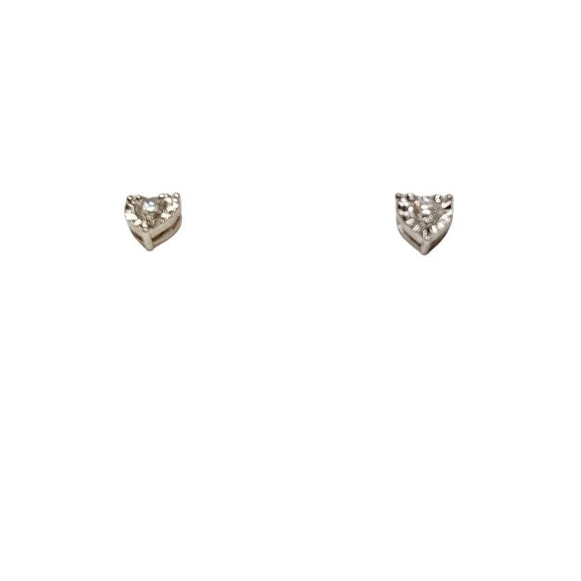 Other Sterling Silver 1/10 Ct. T.W. Lab Diamond Heart-Shaped Stud Size ONE SIZE - 2 Thumbnail