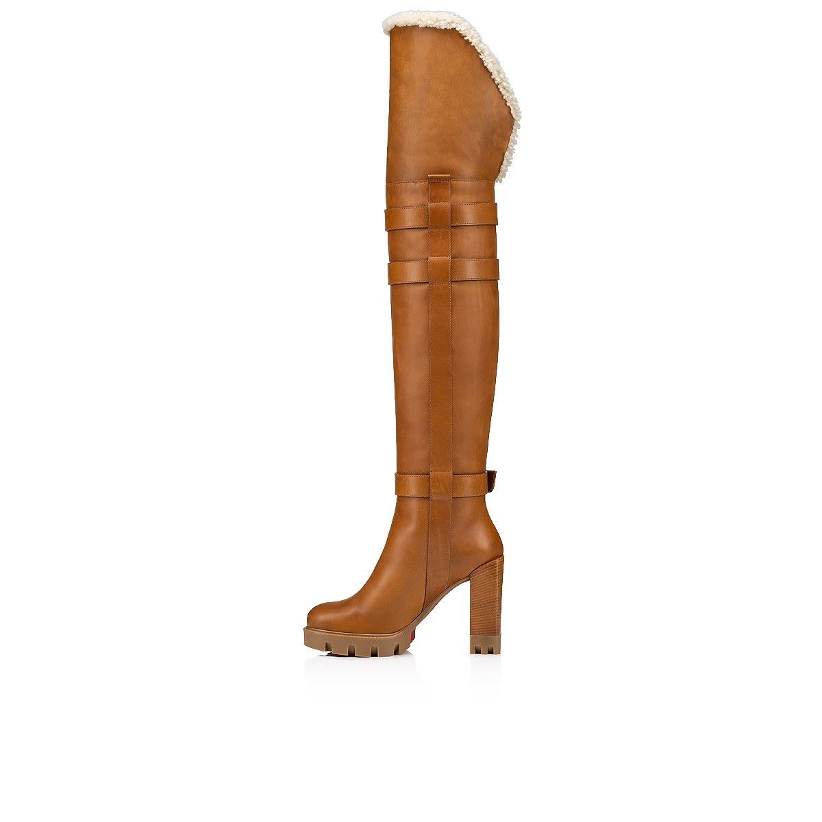 Christian Louboutin o1s1wg110325 Brodeback Lug Botta Alta in Brown Size US 7 / IT 37 - 5 Thumbnail