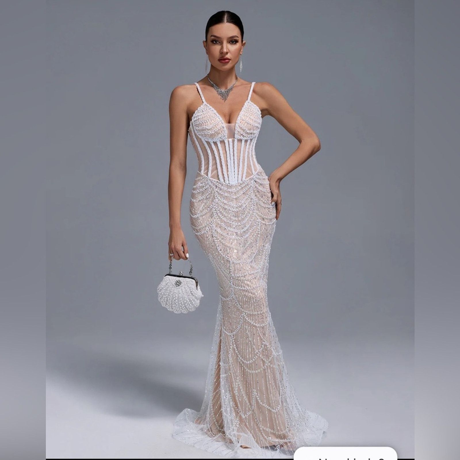 Other Stunning White Beaded Prom Dress size S Size S / US 4 / IT 40 - 3 Thumbnail