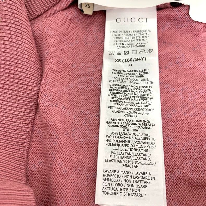 Gucci Gucci Logo old flower full diamond pink round neck wool kni Size US XS / EU 42 / 0 - 6 Thumbnail