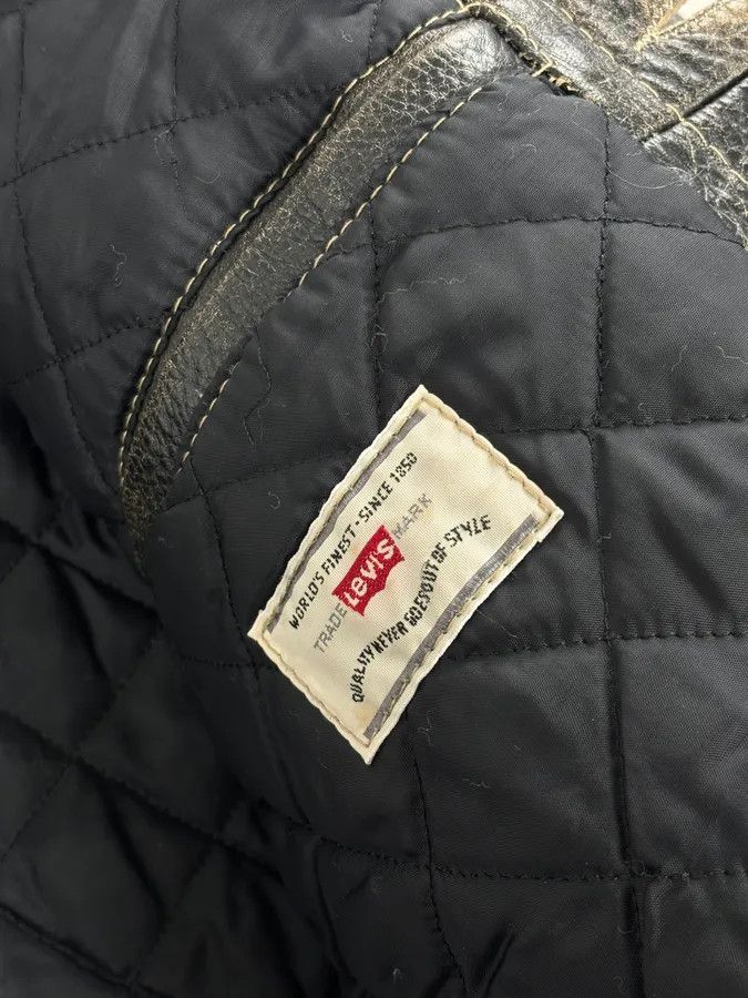 Levi's 1990s Levi’s Grey Eroded Leather Buttoned Trucker Jacket Size US M / EU 48-50 / 2 - 13 Thumbnail