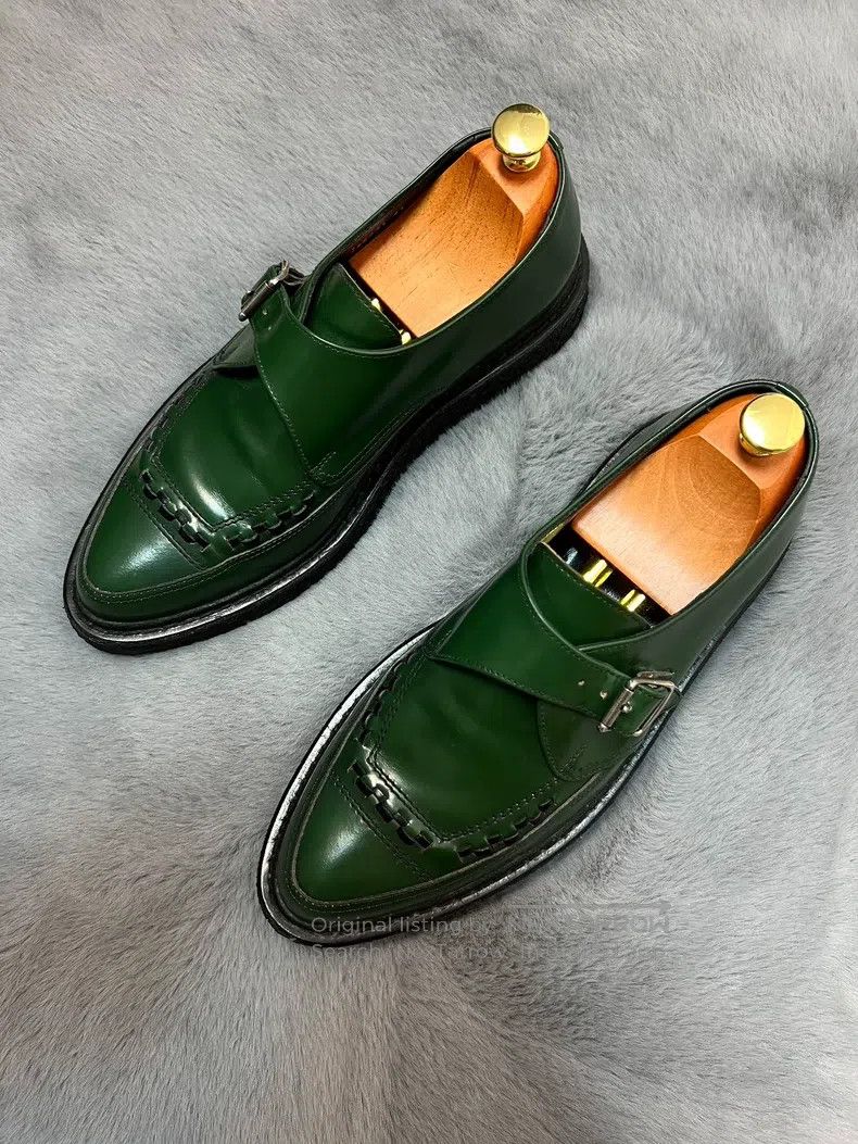 Saint Laurent Paris Saint Laurent Paris Green Knit Low-Top Wedges, Green Brick Size US 8 / EU 41 - 5 Thumbnail