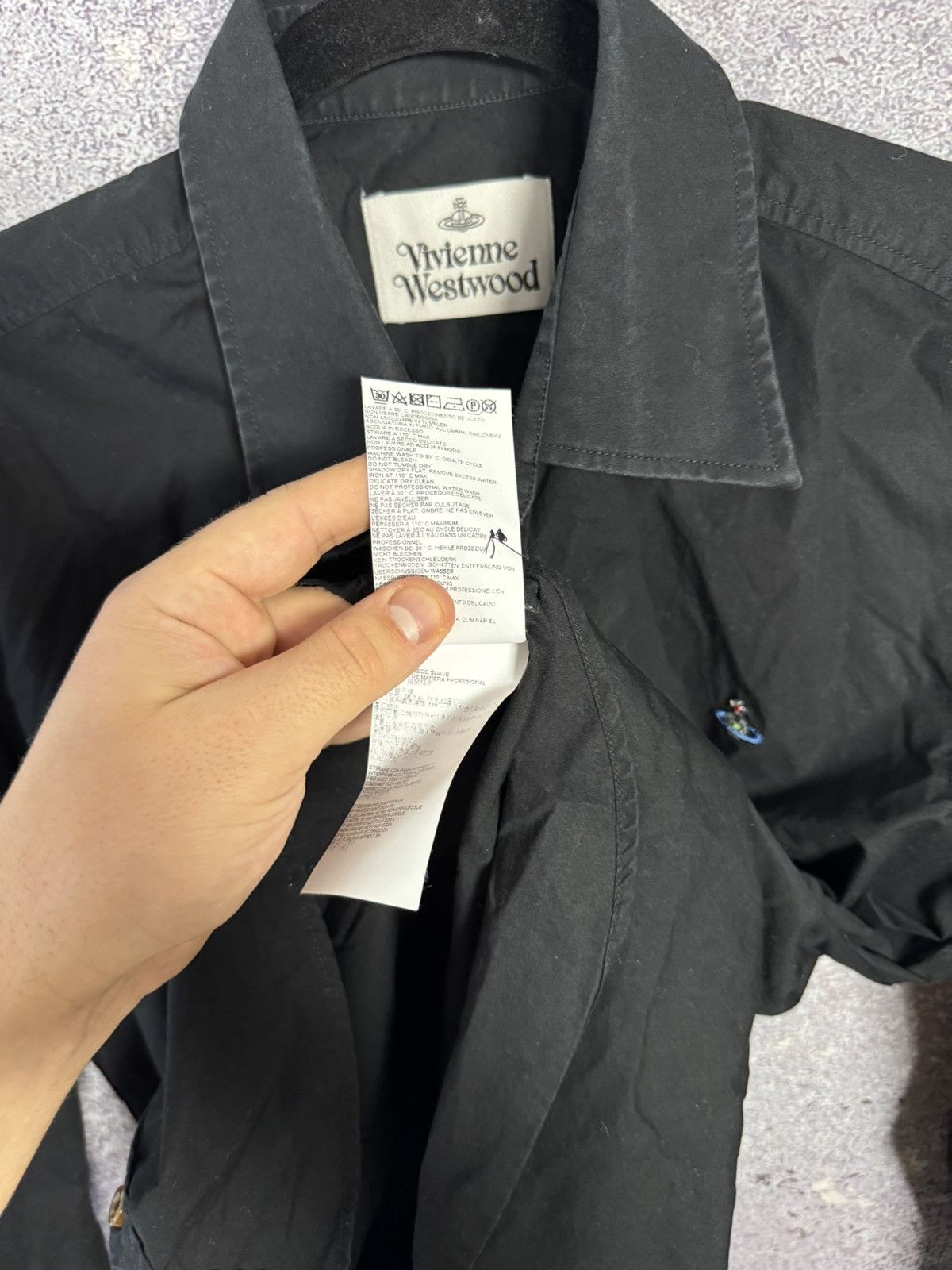 Vivienne Westwood Vivienne Westwood Orb Embroidered Logo Black Shirt Button Up Size US M / EU 48-50 / 2 - 10 Thumbnail