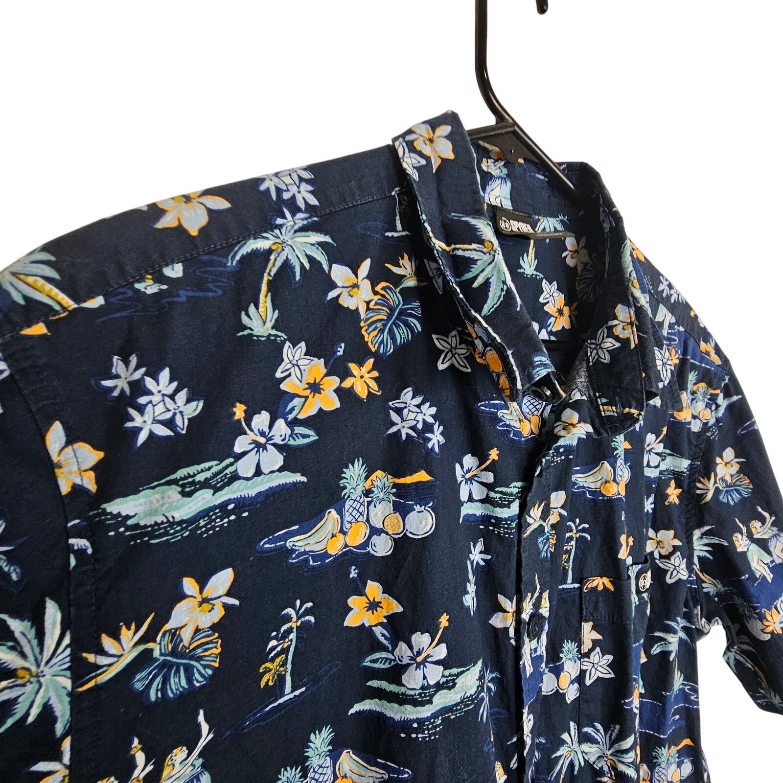 Spyder Spyder Mens Floral Print Hawaiian Shirt Size L Resortwear Size US L / EU 52-54 / 3 - 5 Thumbnail