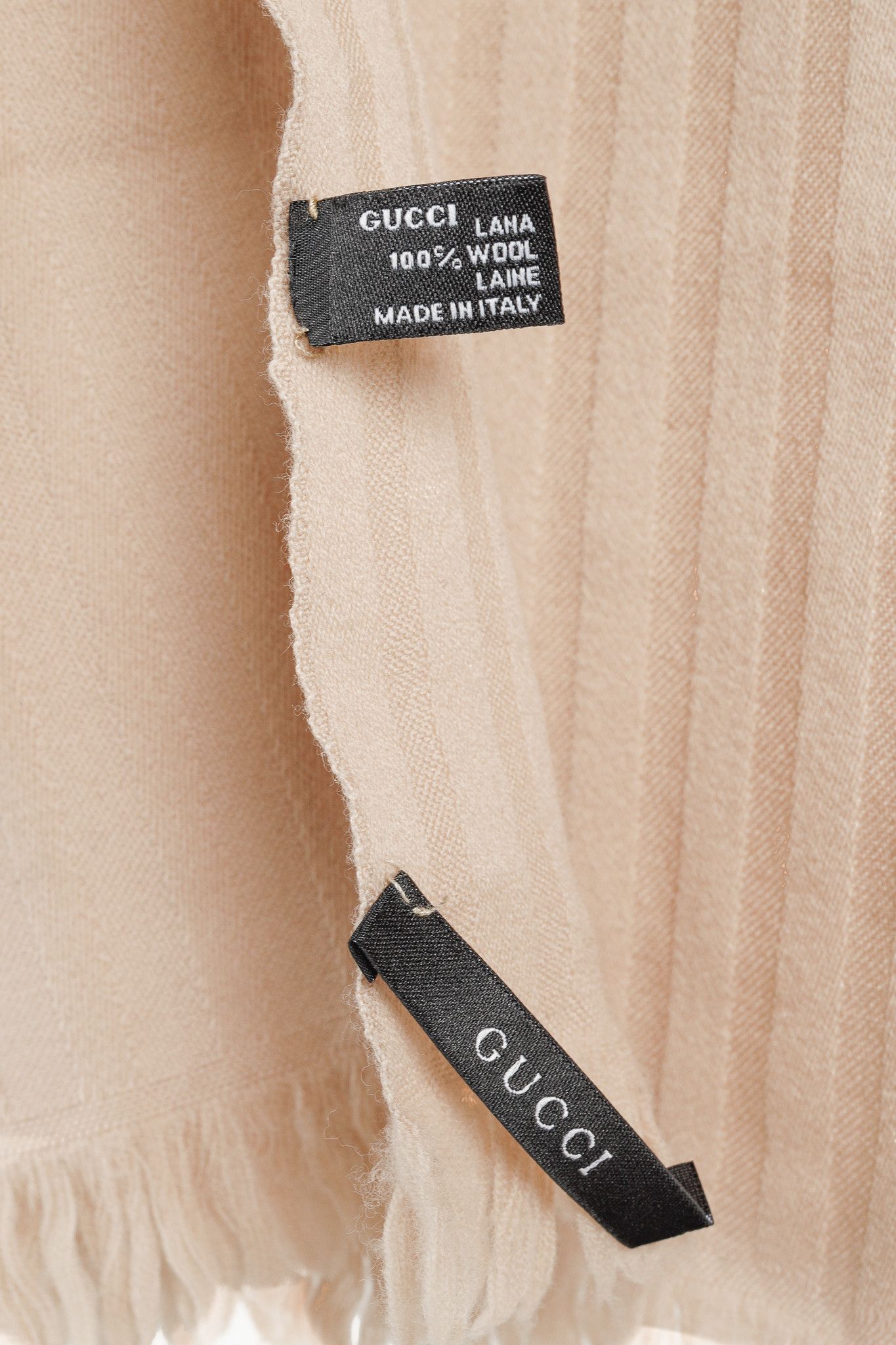 Gucci Gucci Beige Wool Striped GG Scarf Size ONE SIZE - 5 Thumbnail