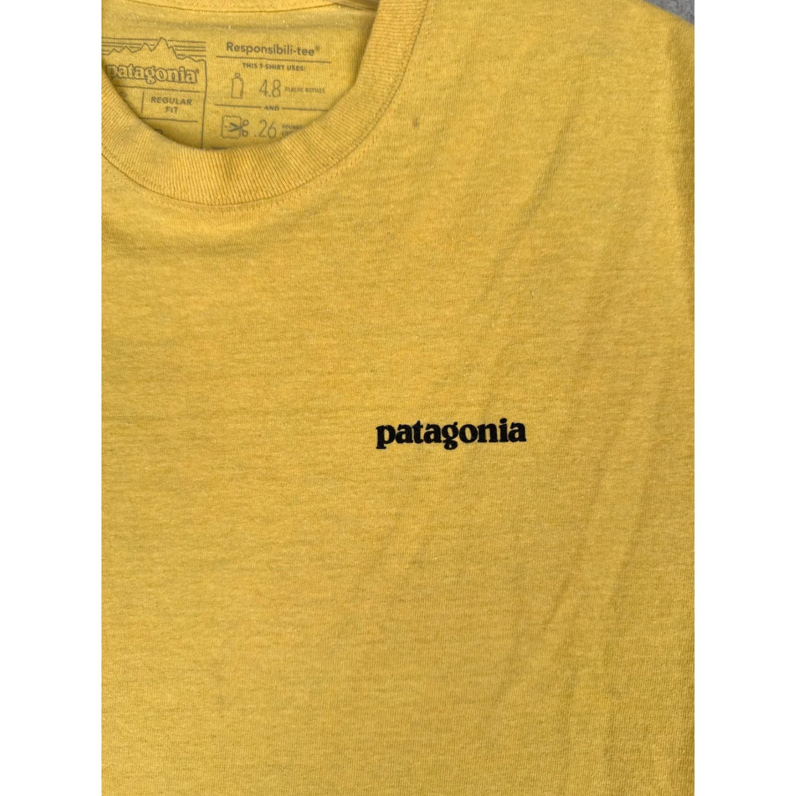 Patagonia Patagonia Shirt Adult Small Yellow Short Sleeve Crew Neck Cotton Blen Distressed Size US S / EU 44-46 / 1 - 6 Thumbnail