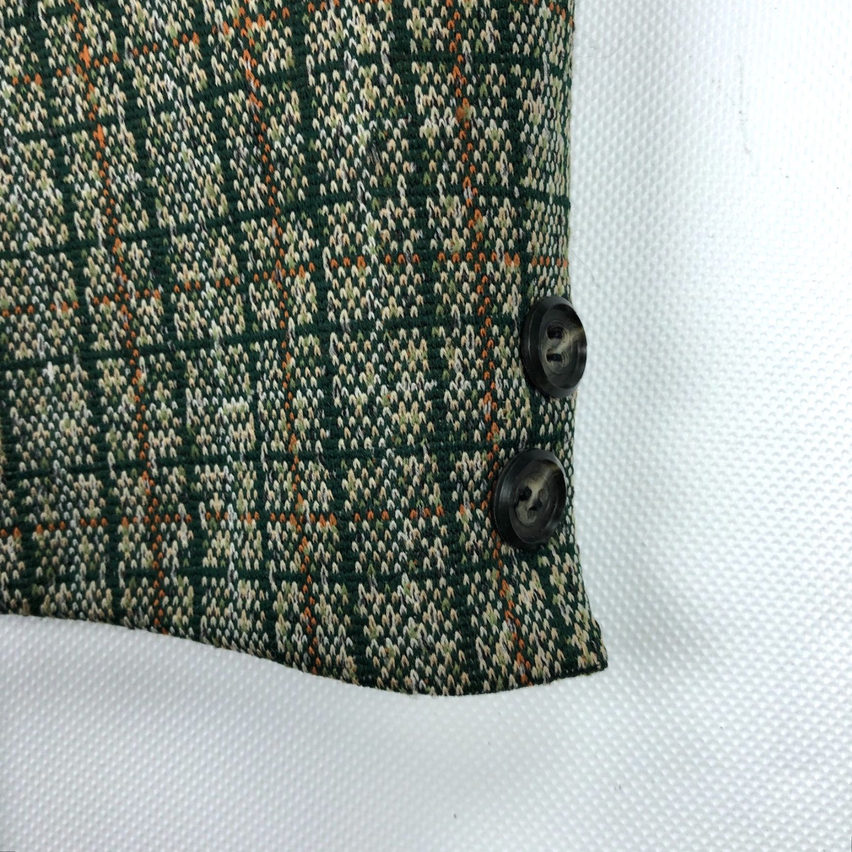 JCPenney JC Penney 42R Green Plaid Tweed Mens Blazer Sport Coat Jacket 70s Size 42R - 4 Thumbnail