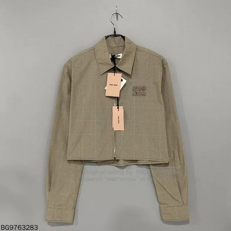 Miu Miu Miu Miu 38 Checked logo zipper shirt Size M / US 6-8 / IT 42-44 - 1 Thumbnail