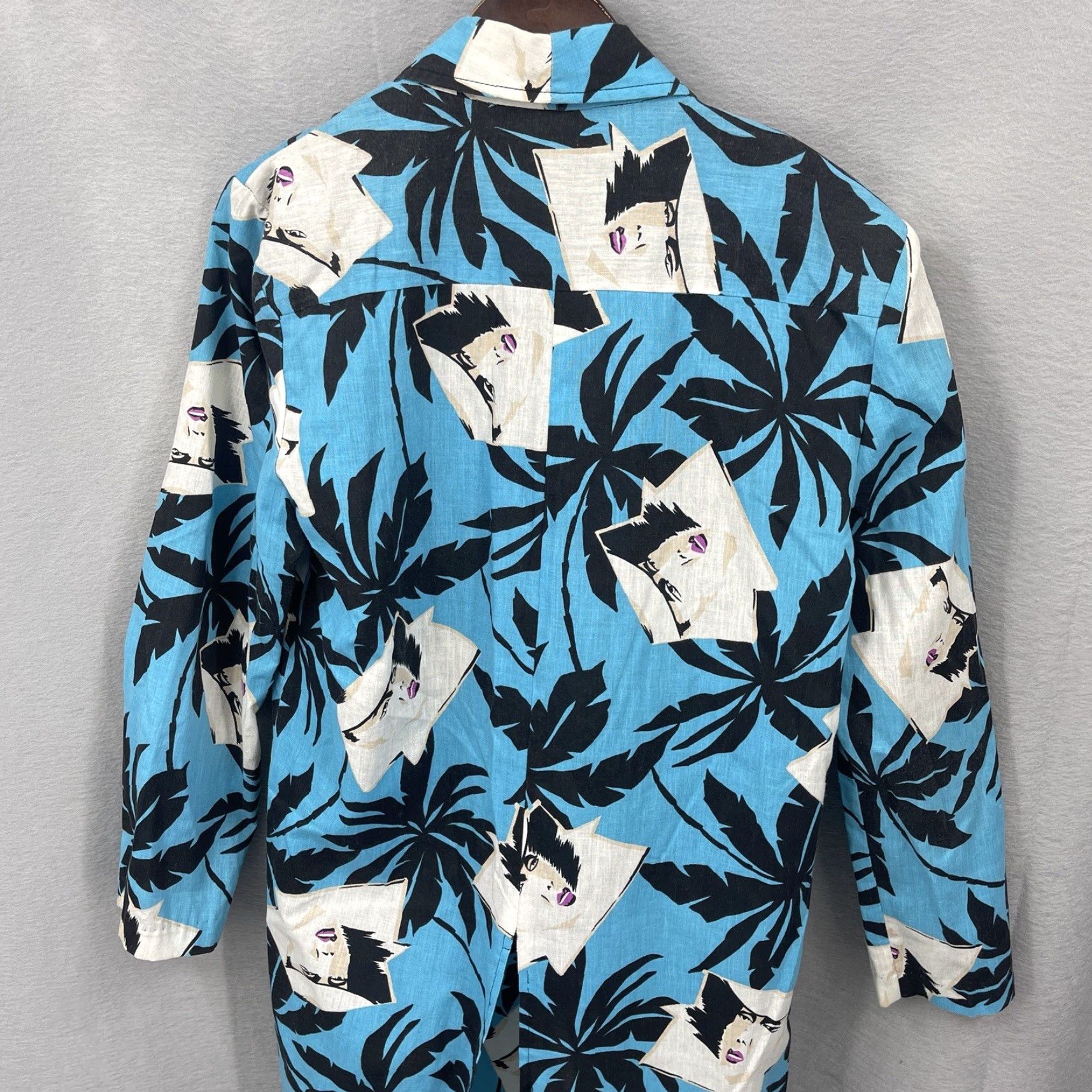 Vintage VINTAGE 90s Kimono Blouse Women Medium Blue Geometric Logo 80s Casual Women's Top Size M / US 6-8 / IT 42-44 - 5 Thumbnail