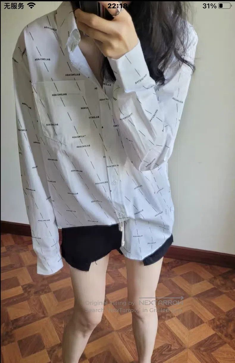 Balenciaga Balenciaga Shirt Jacket Printed Logo Long Sleeve Shirt Size XS / US 0-2 / IT 36-38 - 8 Thumbnail