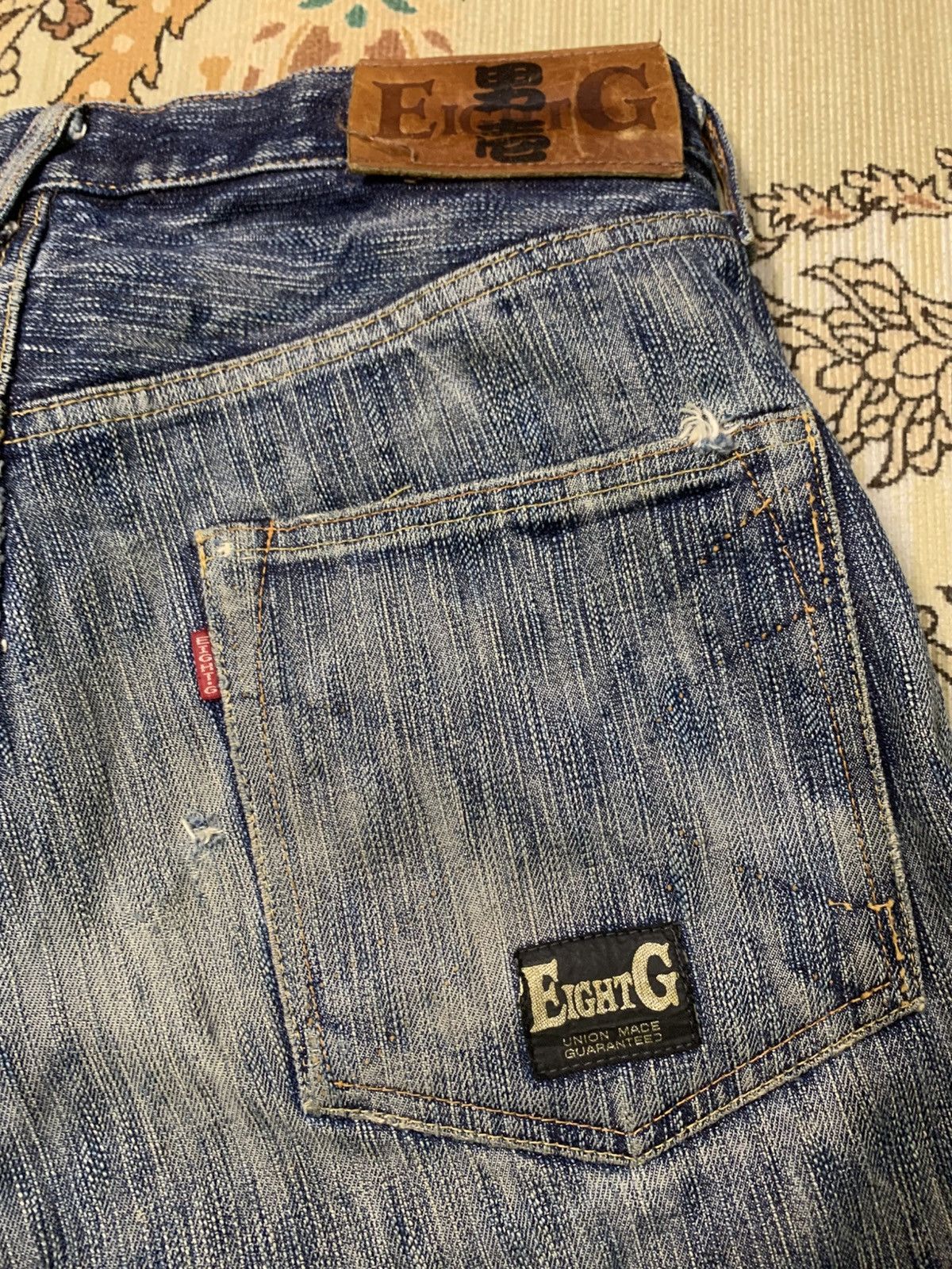 EIGHT-G VINTAGE 18oz EIGHT G UNION MADE SELVEDGE DISTRESSED DENIM Size US 32 / EU 48 - 14 Thumbnail