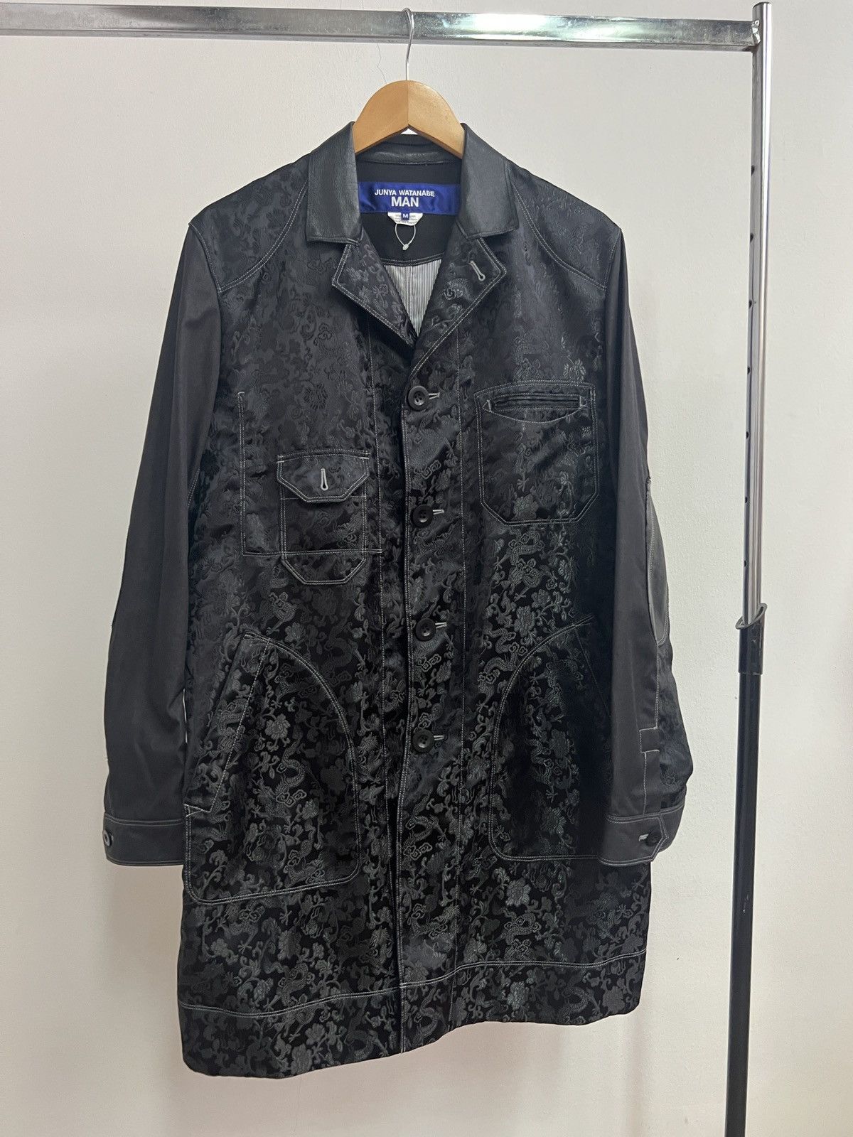 Comme des Garcons SS22 Junya Watanabe Man Jacquard Shop Long Coat Jacket Size US M / EU 48-50 / 2 - 2 Thumbnail