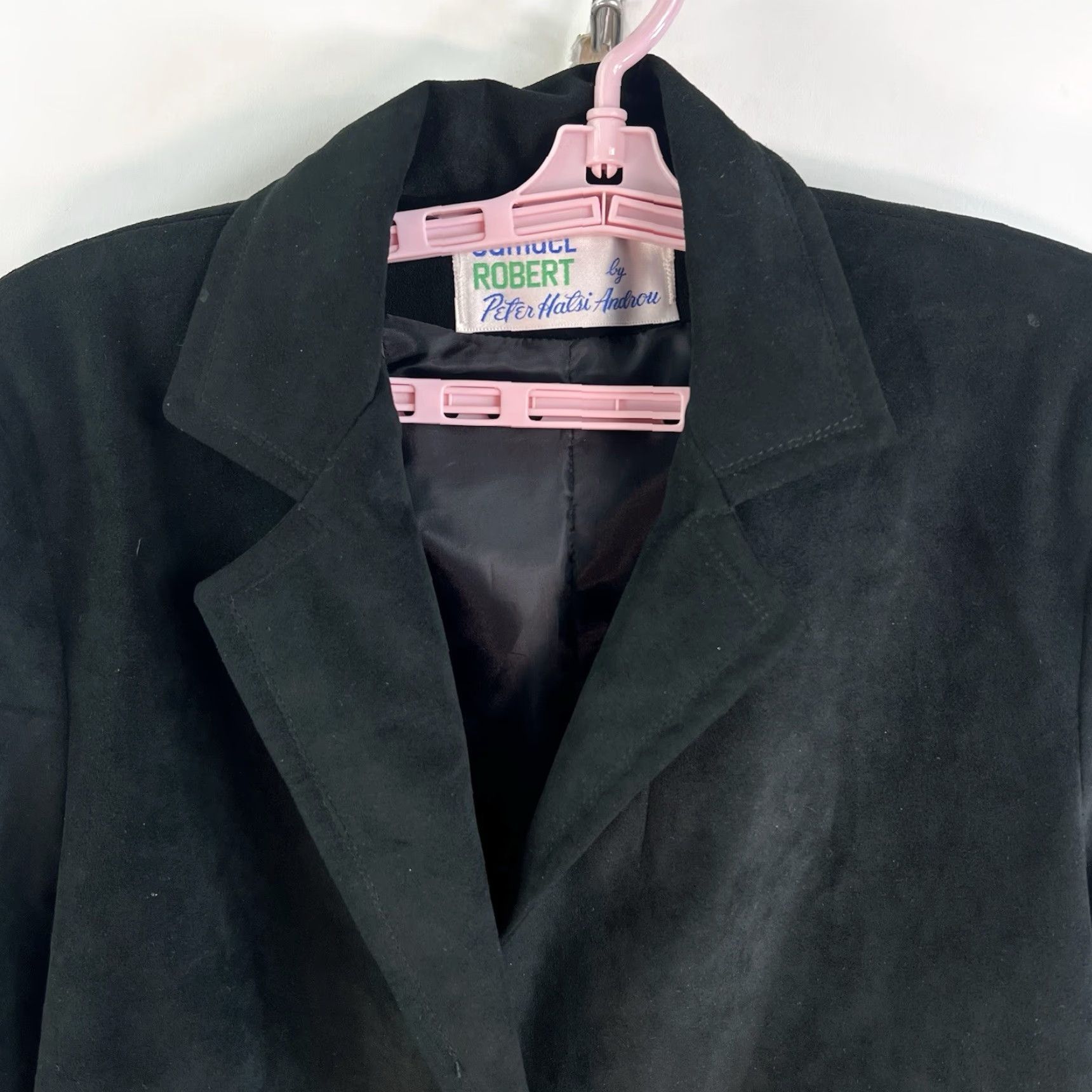Vintage Samuel Robert Ultra Suede Notch Single Blazer Womens Size 14 Black Washable USA Size XL / US 12-14 / IT 48-50 - 3 Thumbnail
