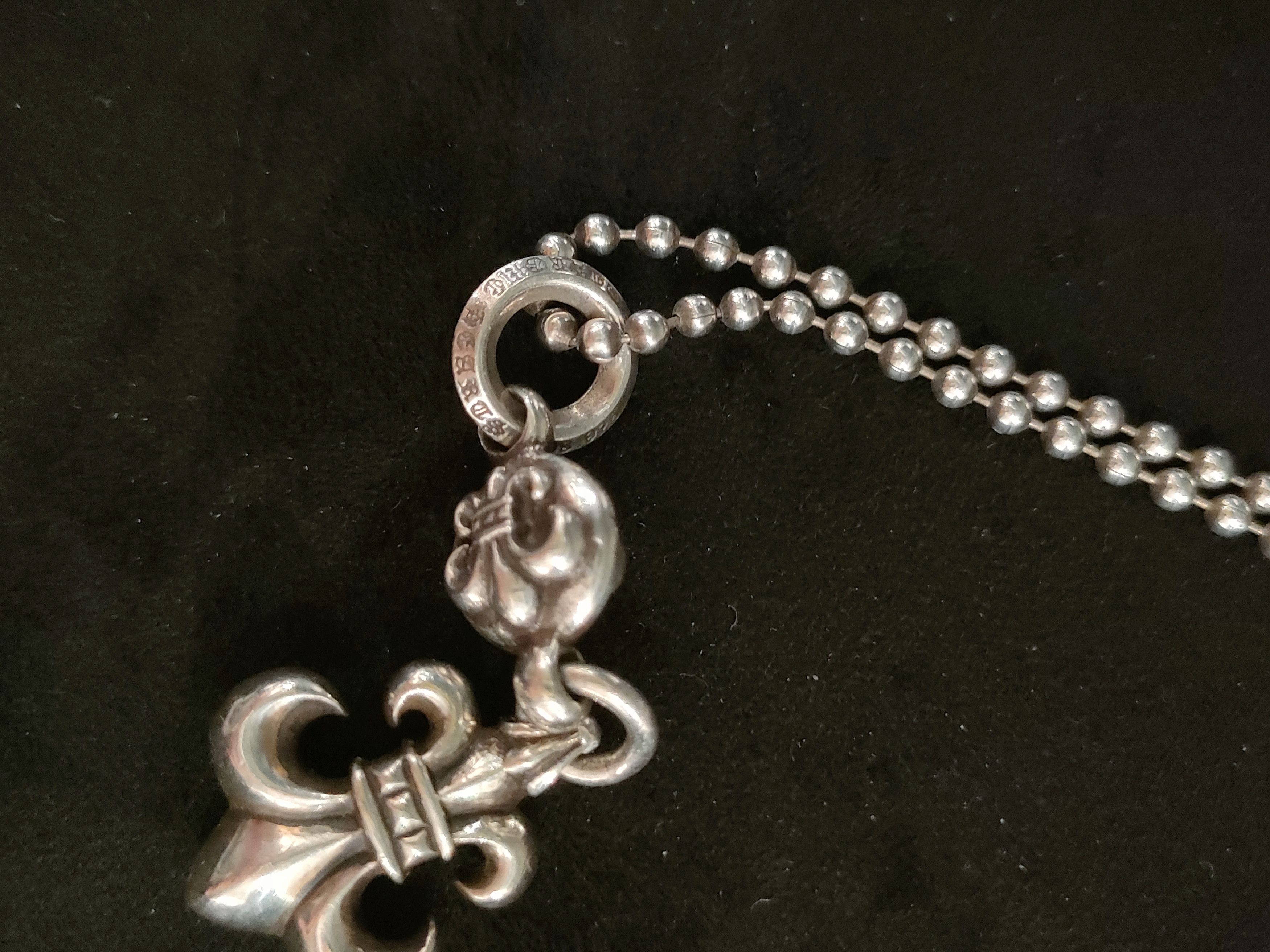 Chrome Hearts Chrome Hearts Silver 1 Ball BS Fleur Ball Chain Necklace Size ONE SIZE - 6 Thumbnail