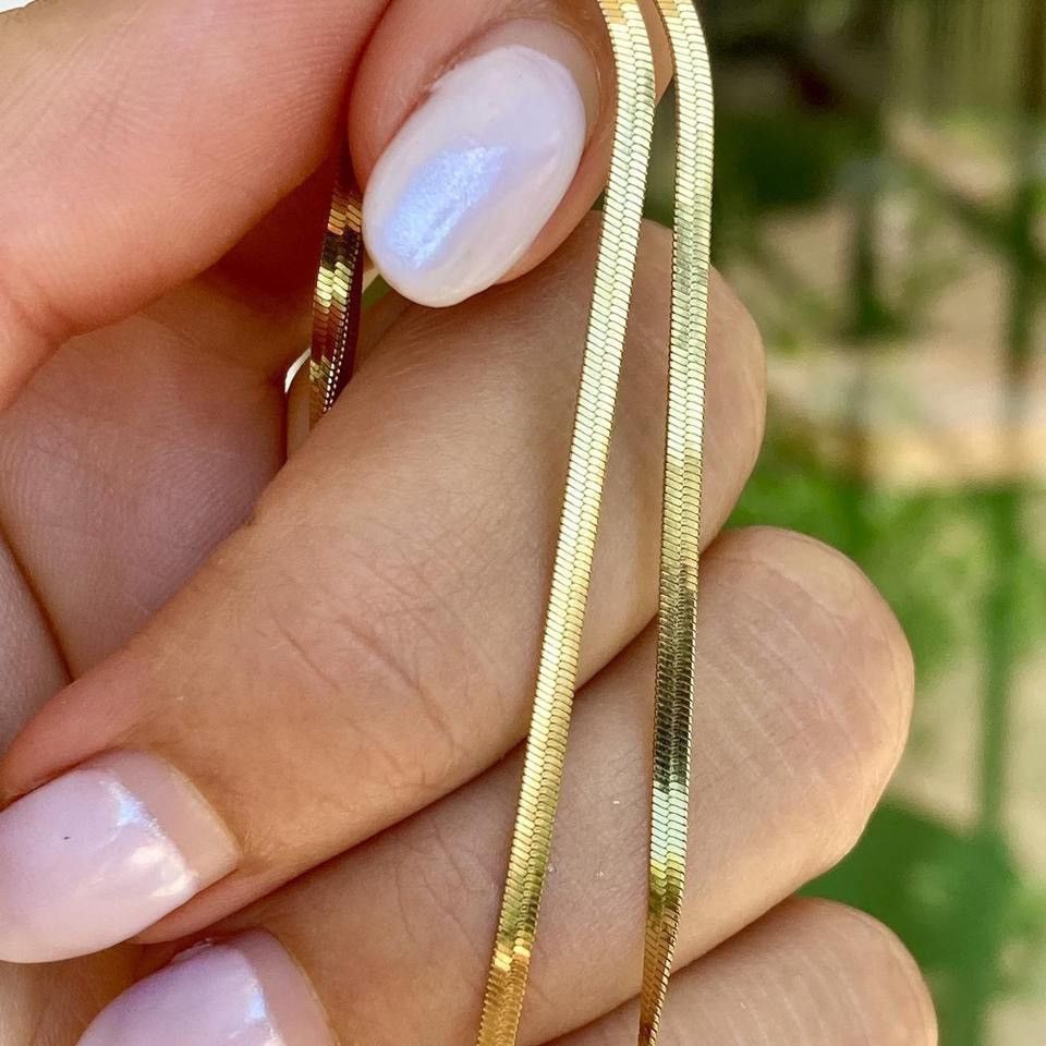 Designer ✨ 18K Gold Filled Herringbone Chain ✨ Size ONE SIZE - 6 Thumbnail