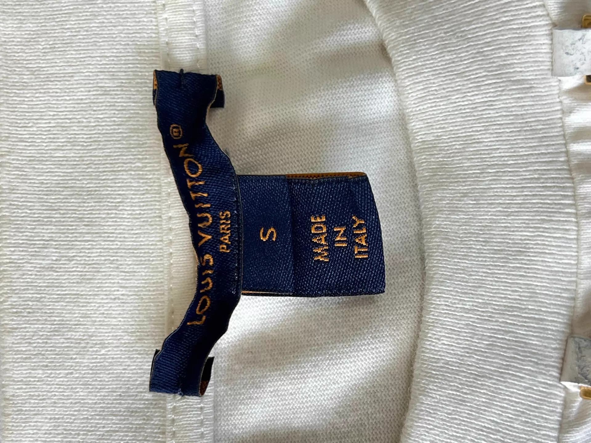 Louis Vuitton LV White Monogram Blocked Sleeve Tee w Chain Sleeve Zip S Size S / US 4 / IT 40 - 6 Thumbnail