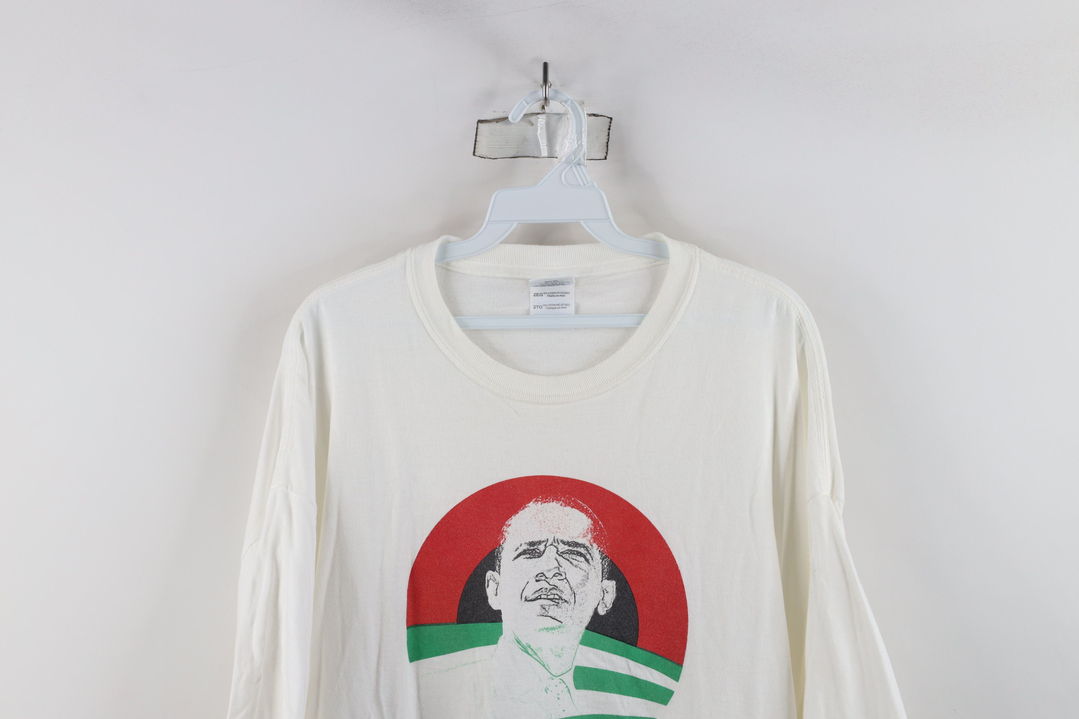 Vintage Vintage President Barack Obama Short Sleeve T-Shirt White Size US XXL / EU 58 / 5 - 2 Thumbnail