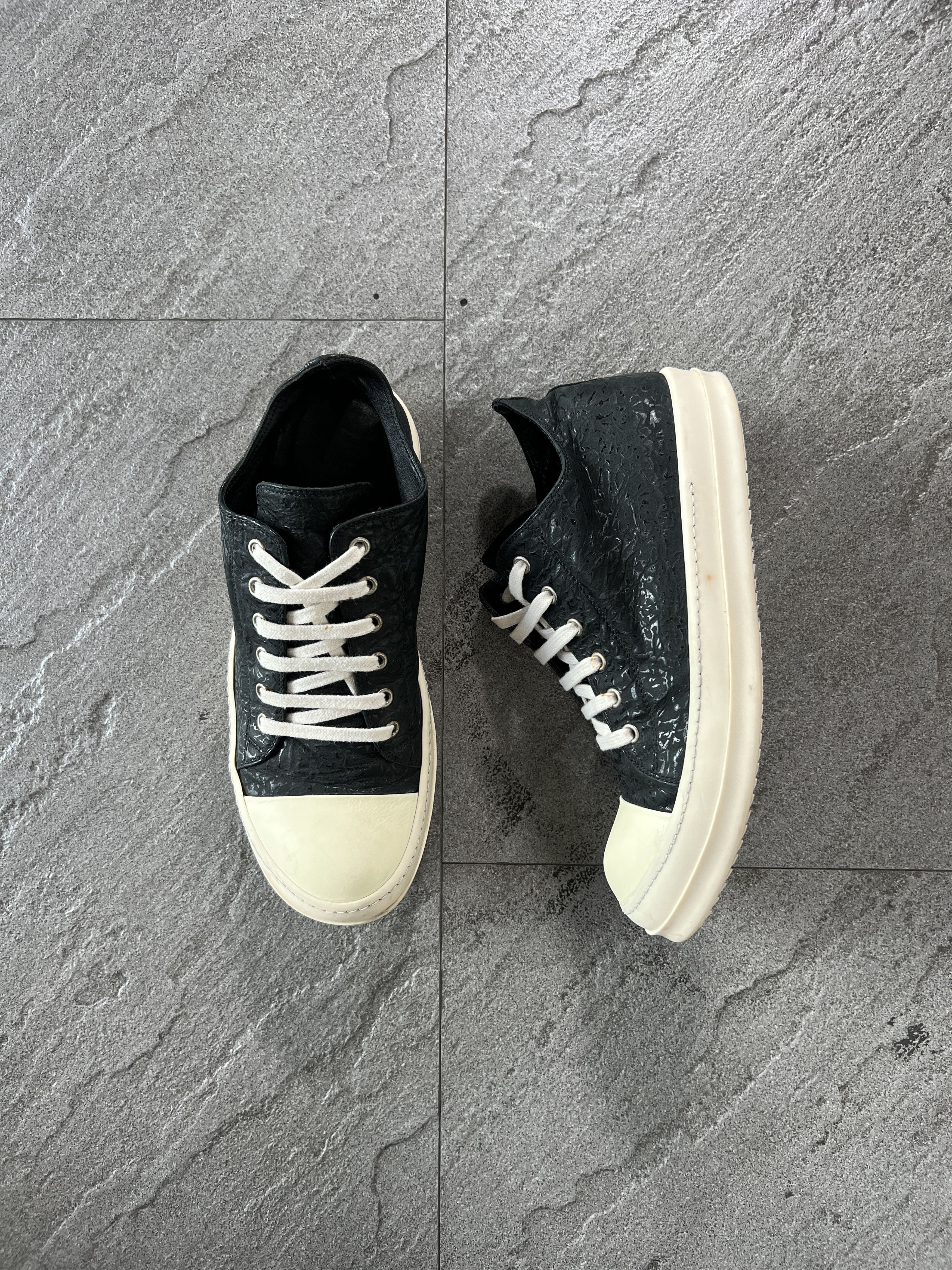 Rick Owens Rick Owens Ramones Low Leather Sneakers Black EU41 Size US 8 / EU 41 - 1 Thumbnail