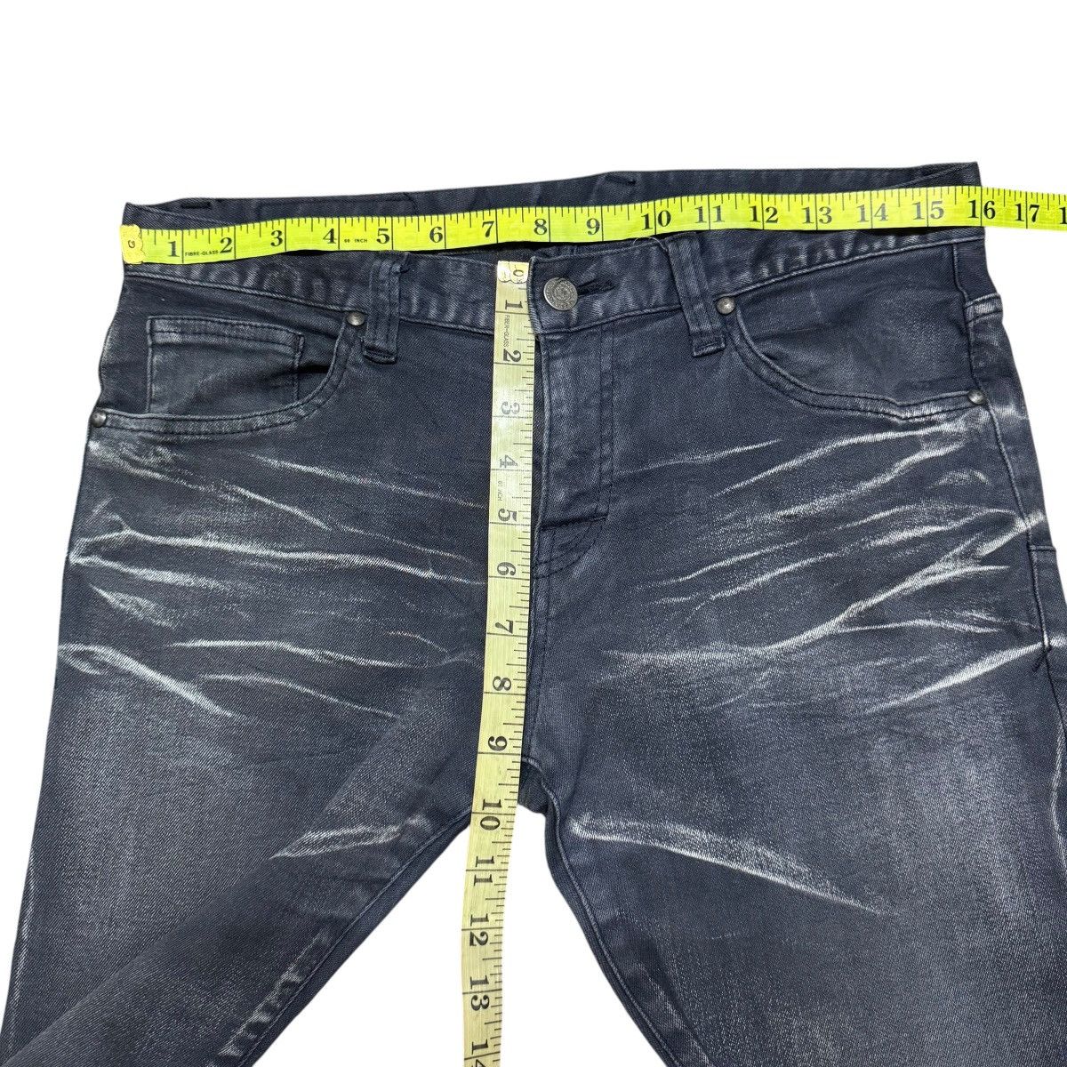 Tornado Mart Tornado Mart Grey Denim Low Flare Jeans Clawmark Size US 31 - 15 Thumbnail