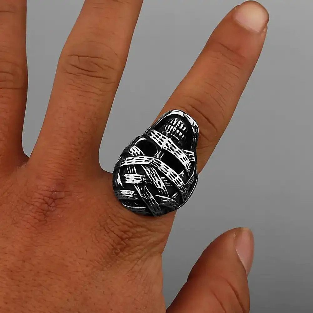 Jewelry Ancient Egypt Mummy Skull Ring Size ONE SIZE - 1 Thumbnail