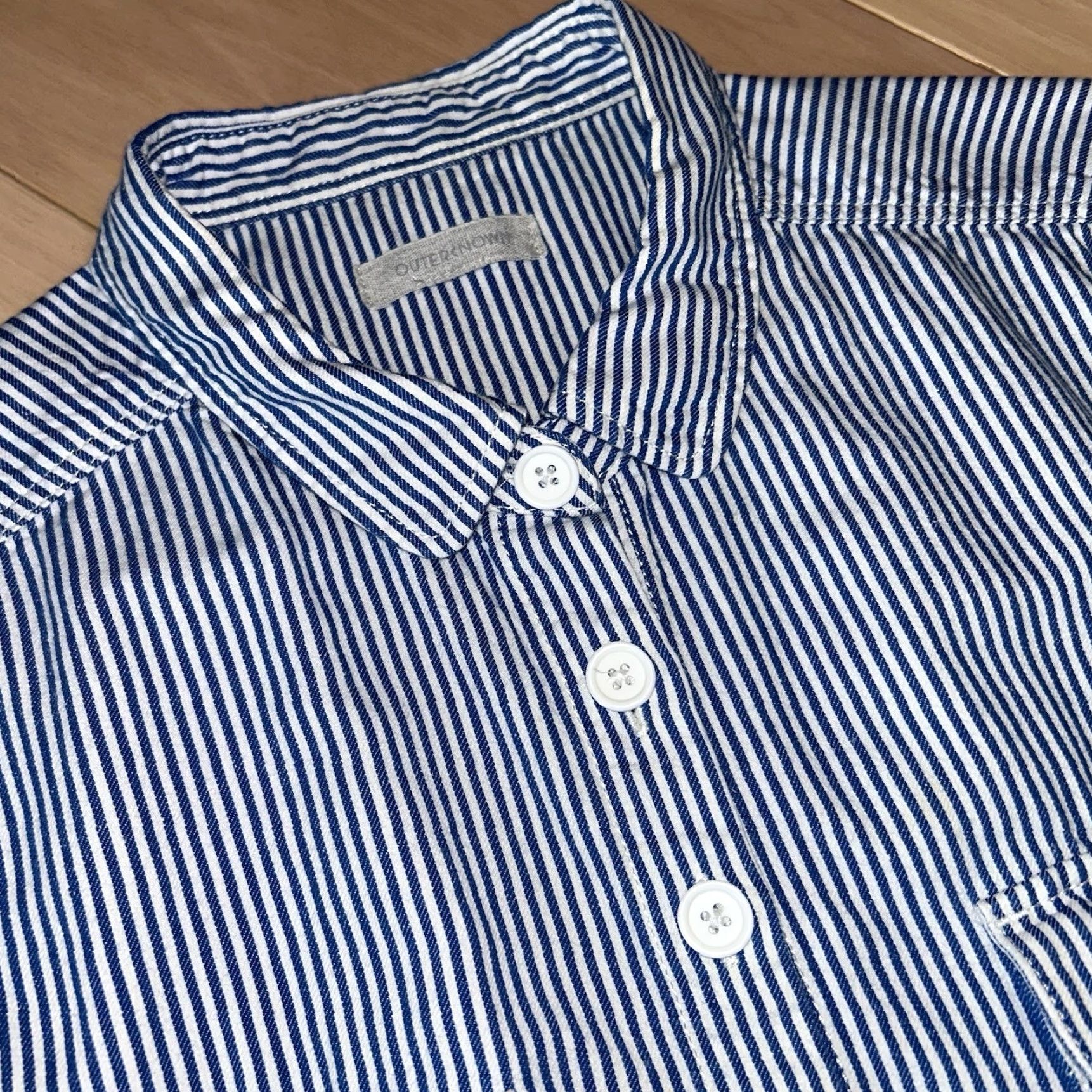 Outerknown Outerknown S.E.A. Suit Shortall Romper Women’s Small Hickory Stripe Navy Blue & White Size 28" / US 6 / IT 42 - 3 Thumbnail