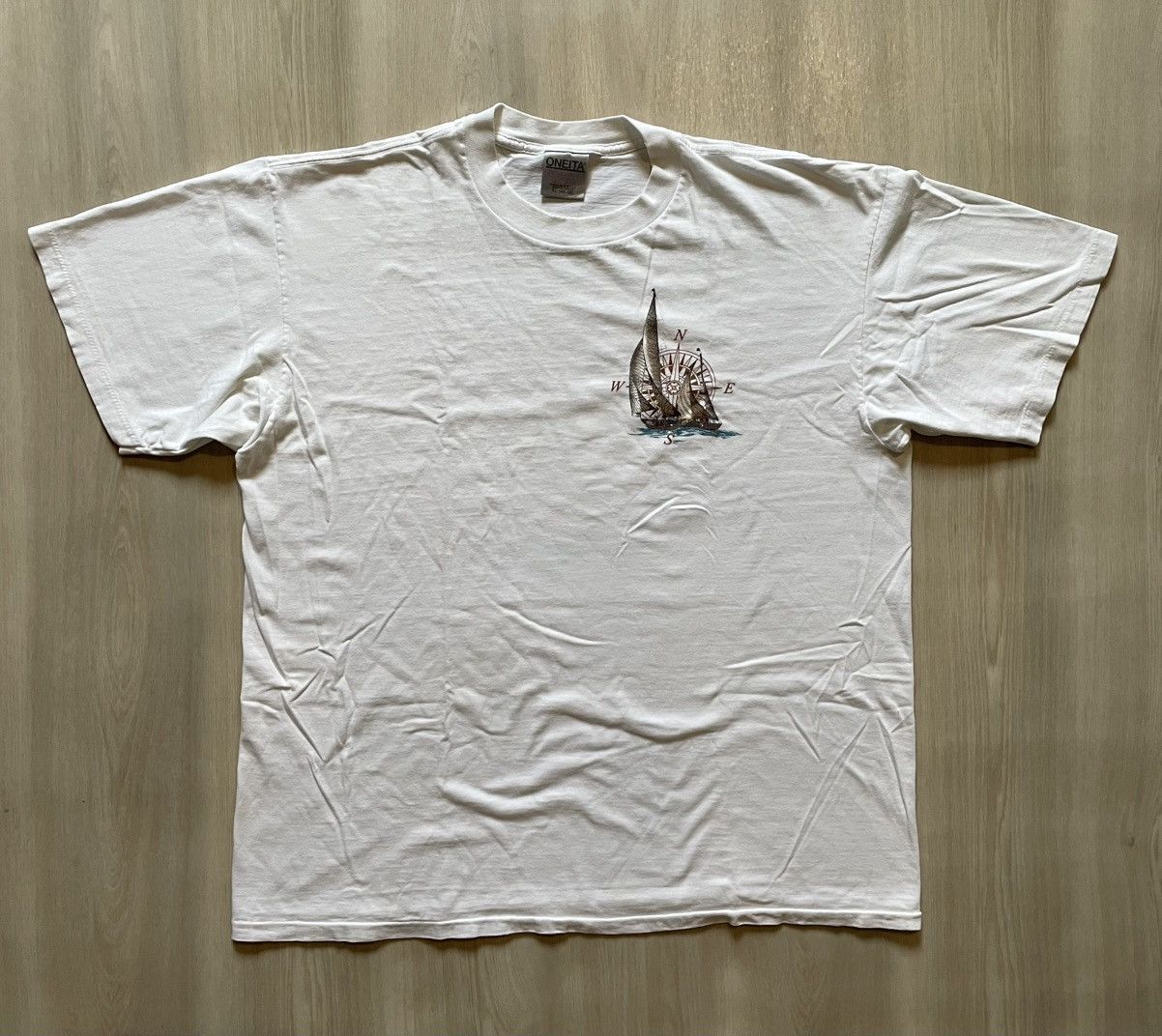 Vintage VTG 90s Sailboat Bermuda Compass Tee Sz XL Size US XL / EU 56 / 4 - 5 Thumbnail