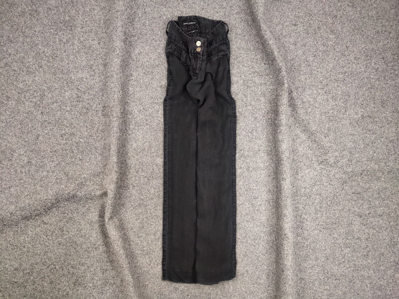 Dolce & Gabbana Vintage Dolce & Gabbana Linen Black Faded Trouser Pants Size 29" - 1 Thumbnail